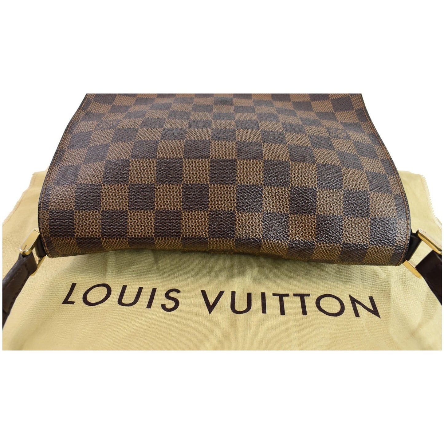 LOUIS VUITTON Musette Tango Damier Ebene Shoulder Bag Brown