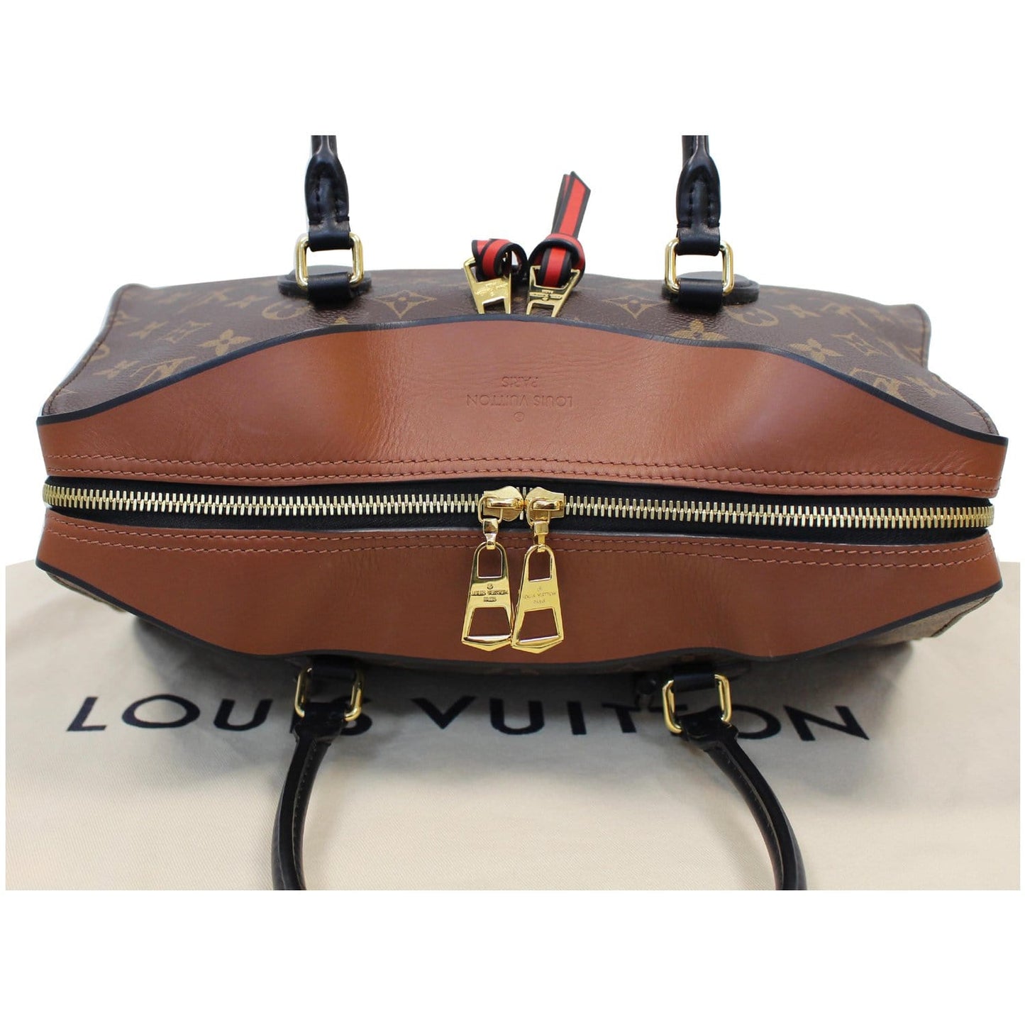 LOUIS VUITTON Tuileries Monogram Canvas Tote Shoulder Bag Caramel
