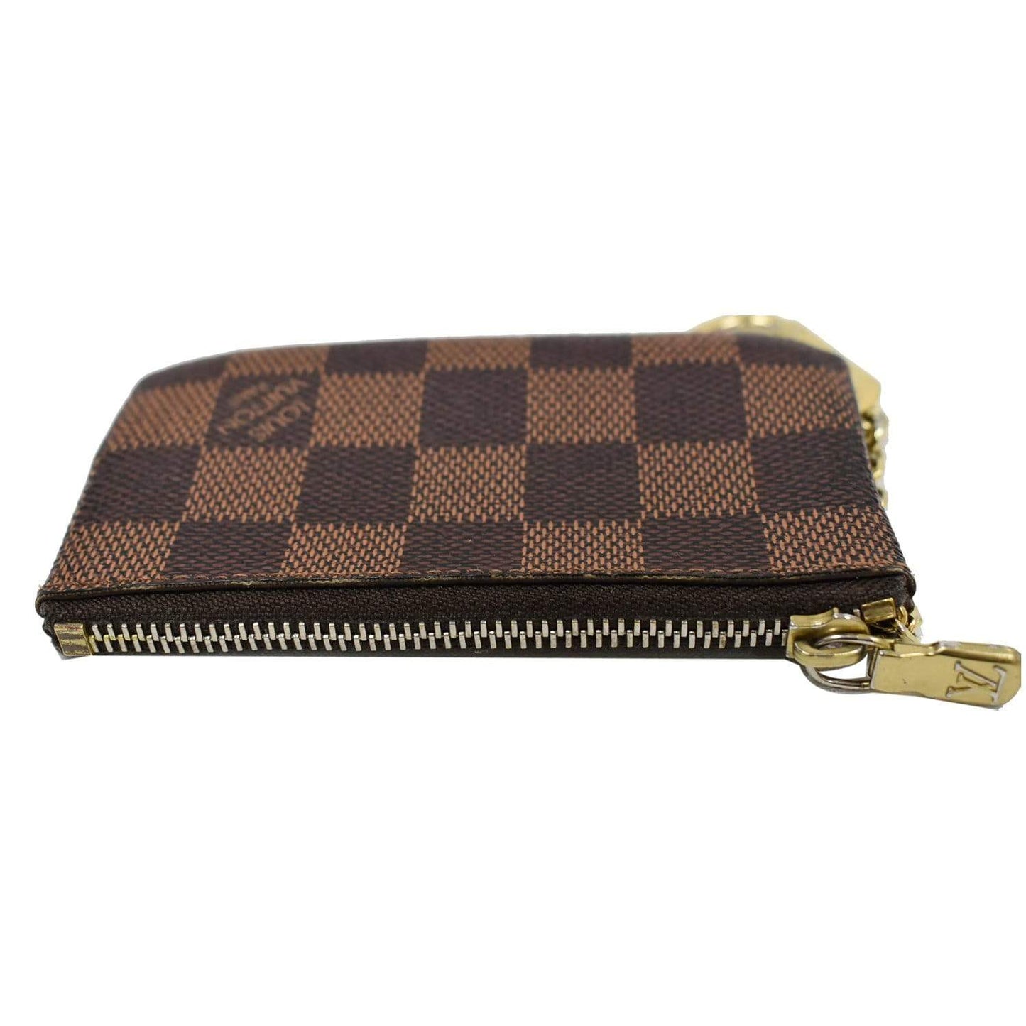 LOUIS VUITTON Pochette Key Cles Damier Ebene Coin Case Brown