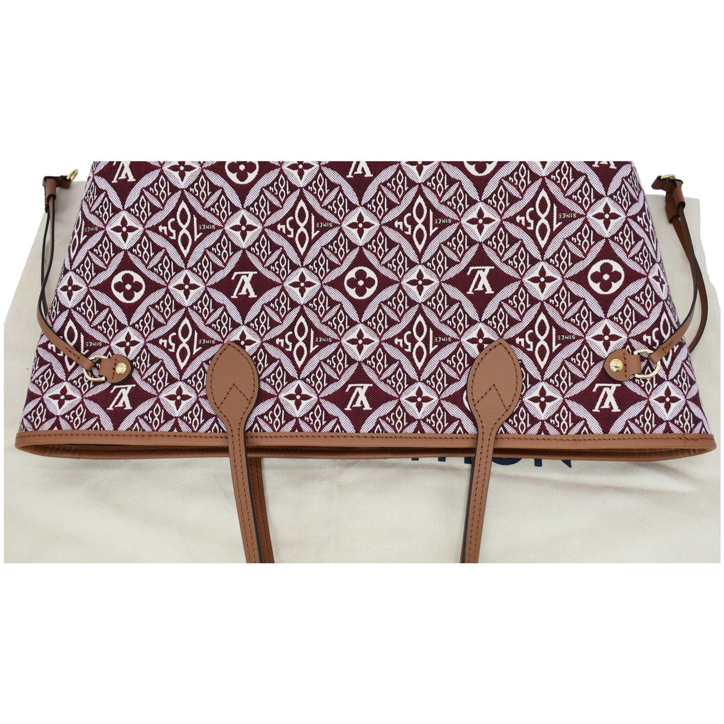 LOUIS VUITTON Neverfull MM Since 1854 Jacquard Shoulder Bag Bordeaux Red