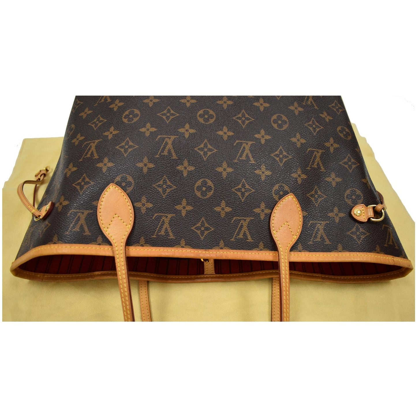 LOUIS VUITTON Neverfull MM Monogram Canvas Tote Shoulder Bag Brown
