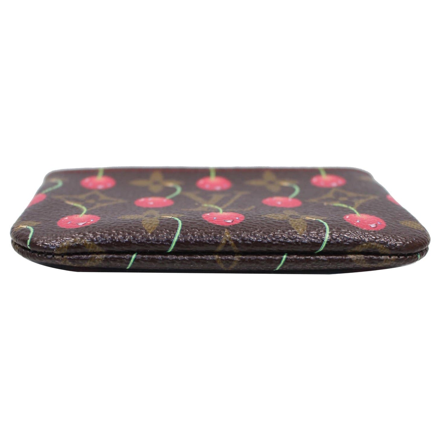 LOUIS VUITTON Key Pouch Cerises Cherry Monogram Coin Purse Brown