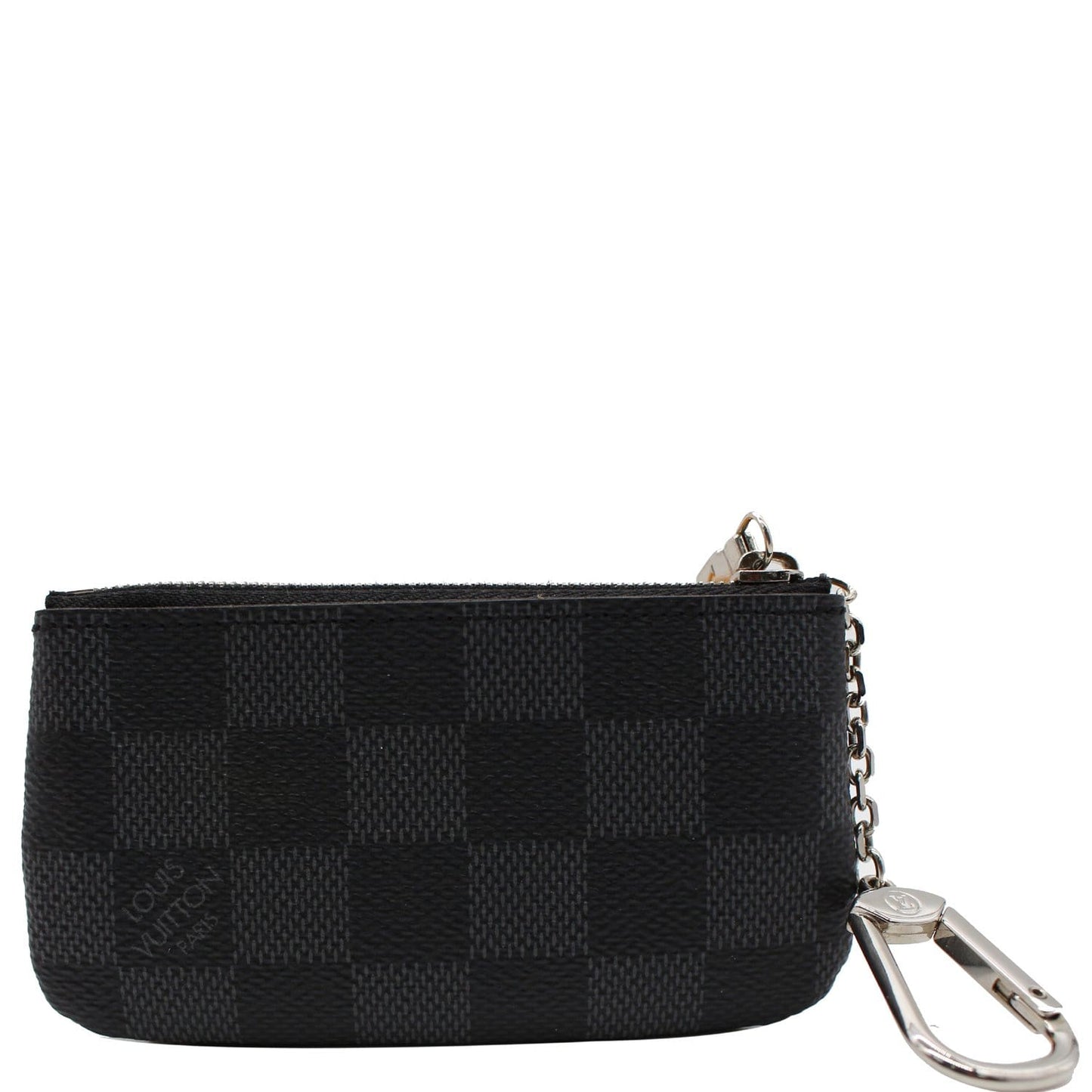 LOUIS VUITTON Pochette Key Cles Damier Graphite Coin Case Black