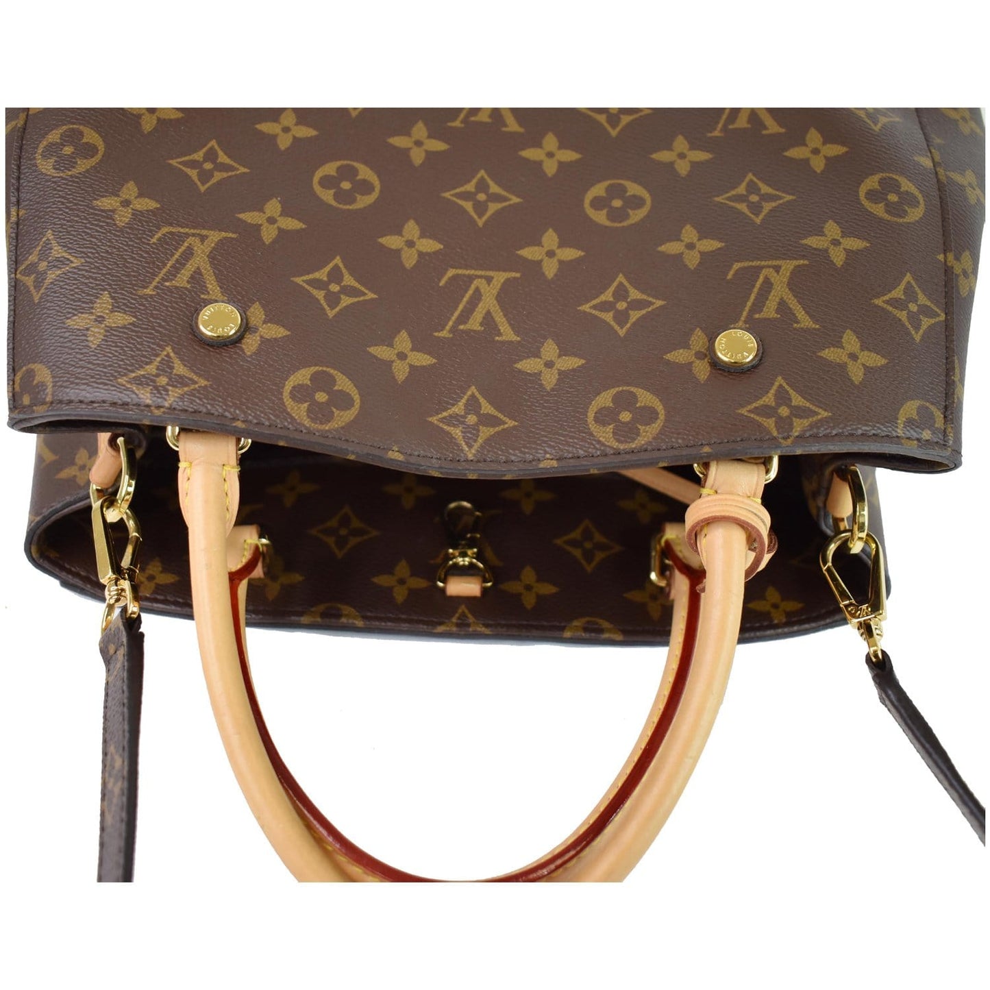 LOUIS VUITTON Montaigne MM Monogram Canvas Shoulder Bag Brown