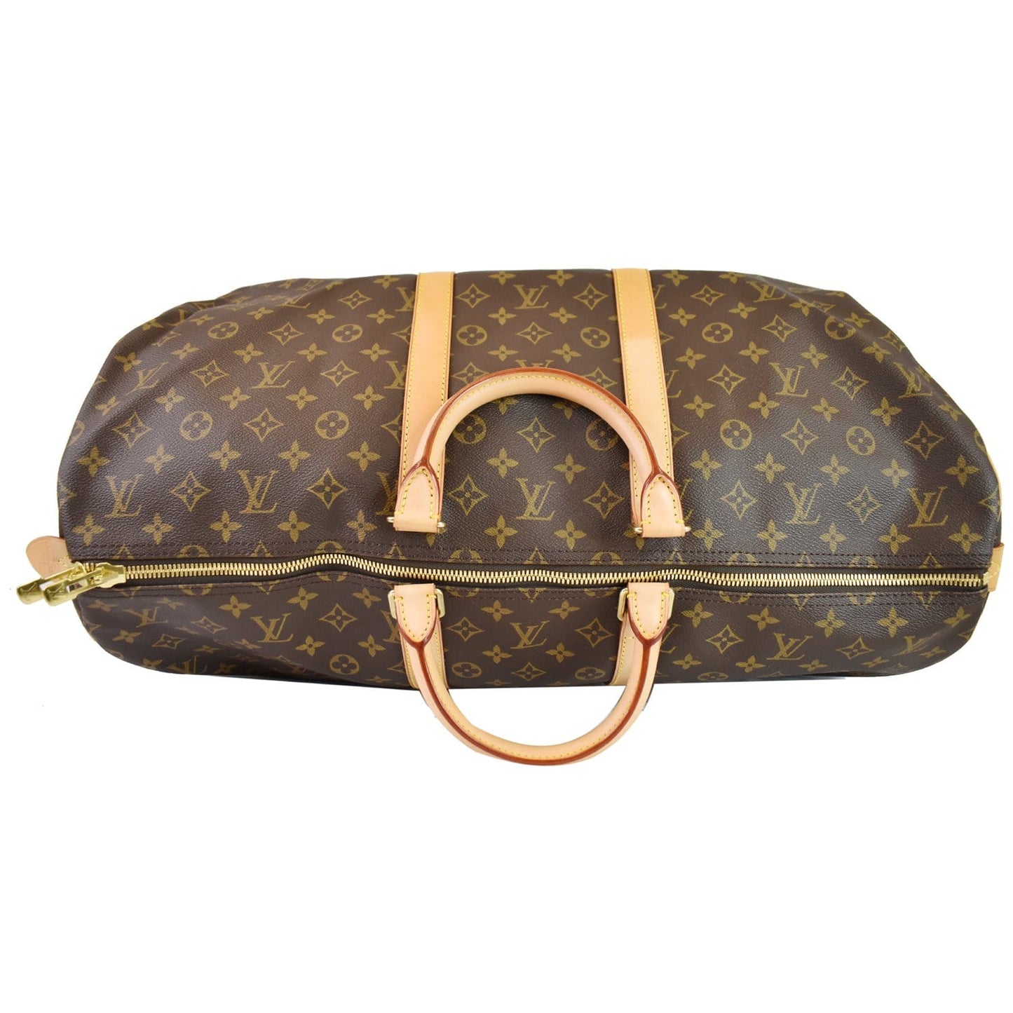 LOUIS VUITTON Keepall 55 Monogram Canvas Travel Bag Brown