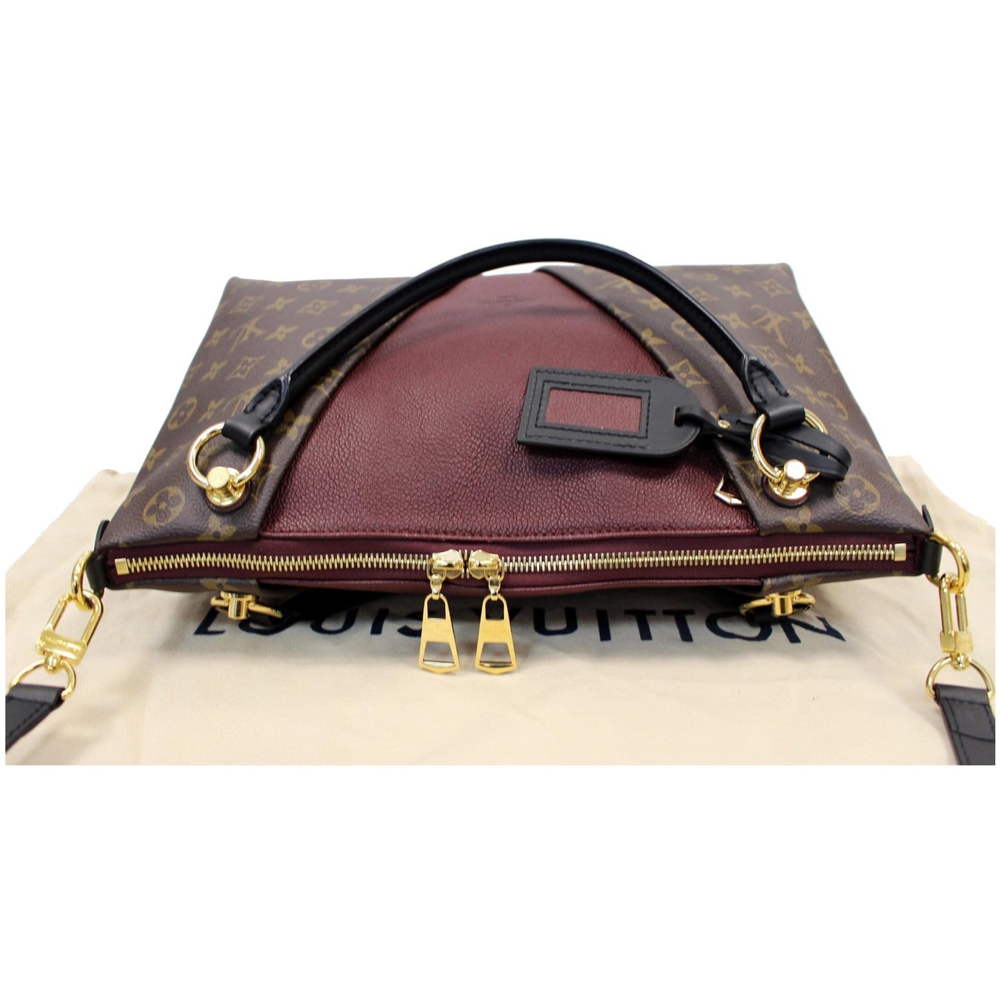 LOUIS VUITTON V MM Monogram Canvas Tote Shoulder Bag Bordeaux - 15% OFF