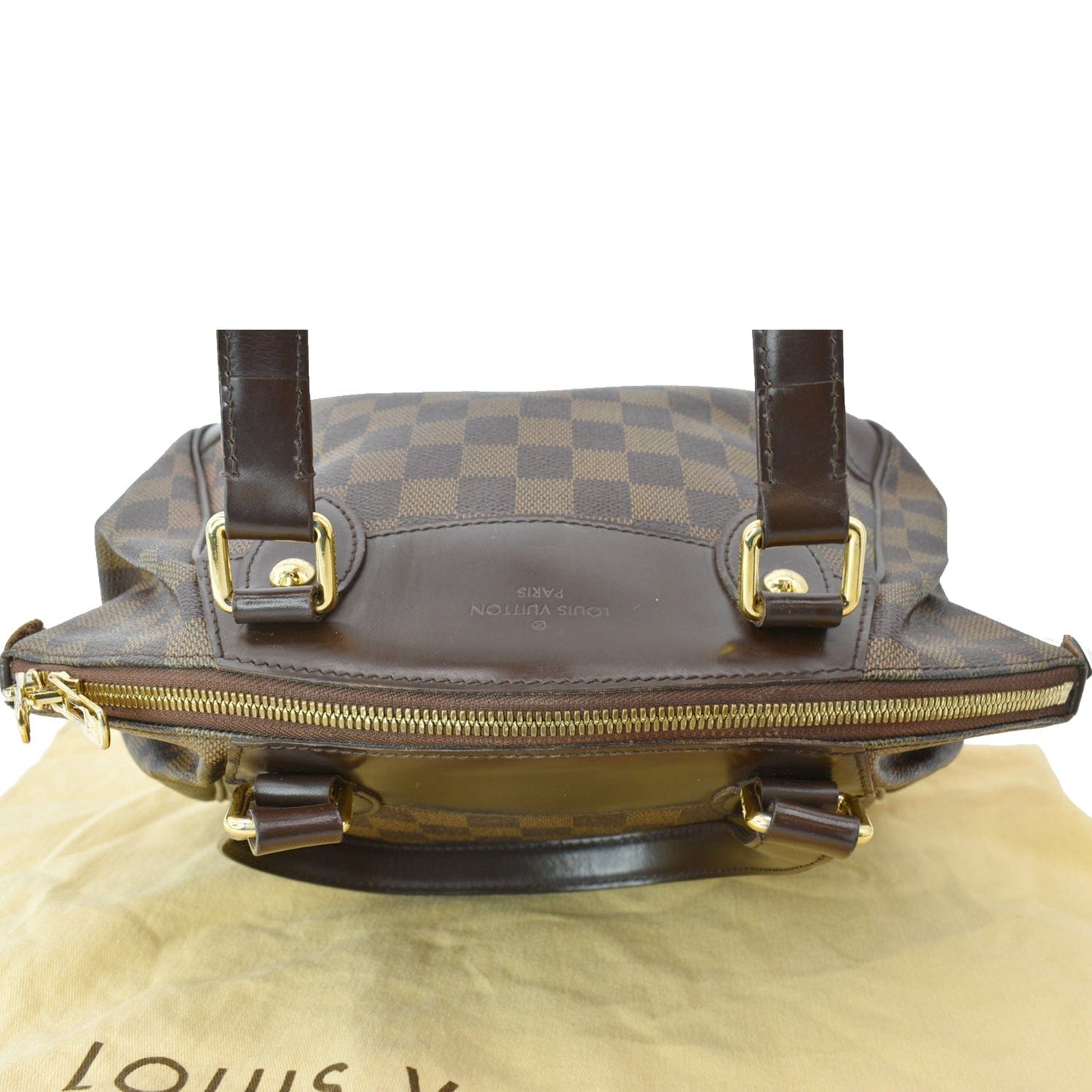 LOUIS VUITTON Verona PM Damier Ebene Satchel Bag Brown