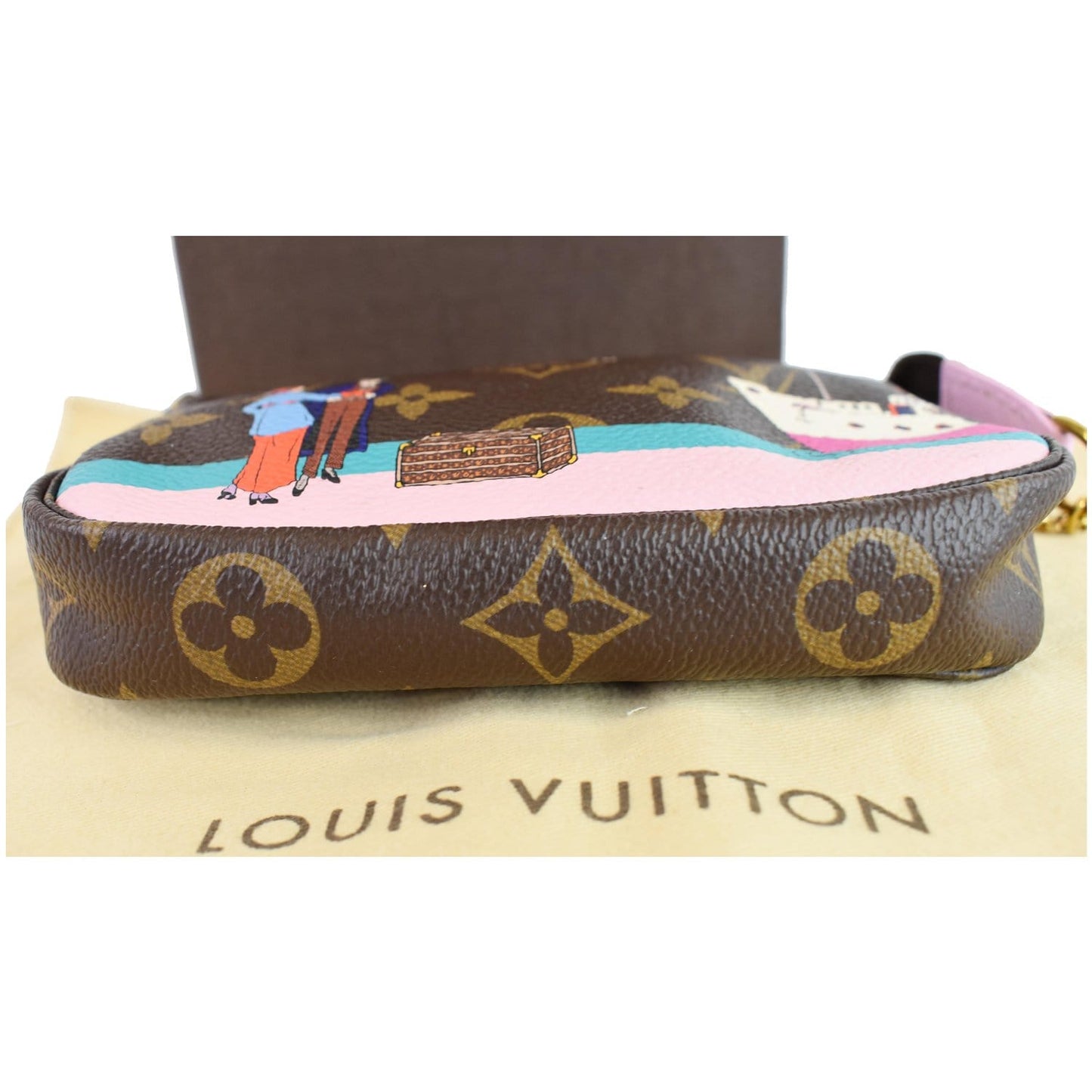 LOUIS VUITTON Animation Pochette Monogram Canvas Accessoires Pouch Brown