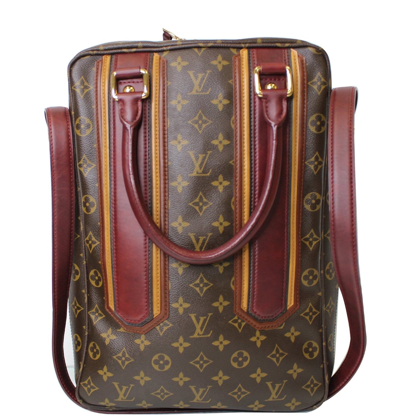 LOUIS VUITTON Bequia Porte Document Monogram Vertical Tote Bag Brown