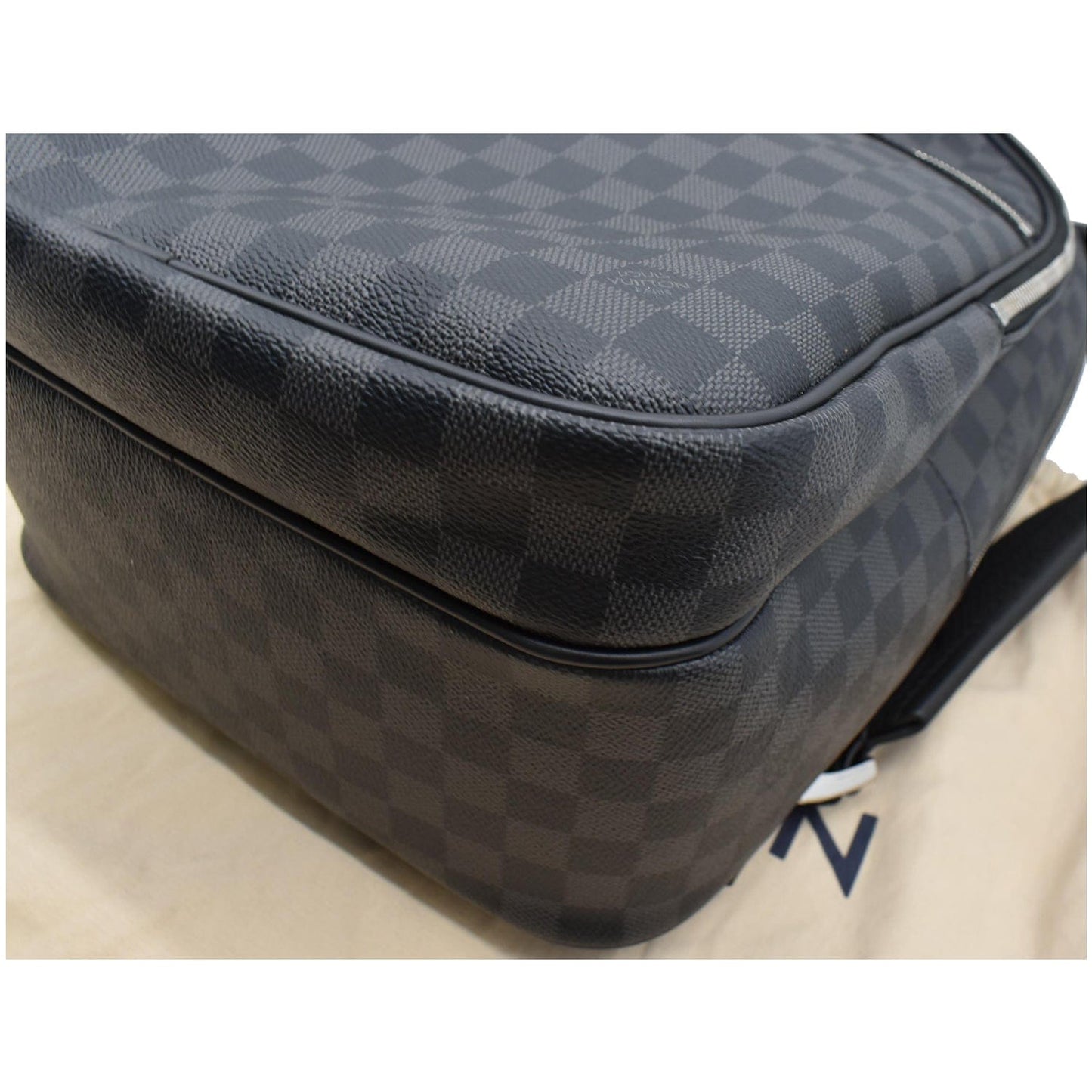 LOUIS VUITTON Michael Damier Graphite Canvas Backpack Bag Black