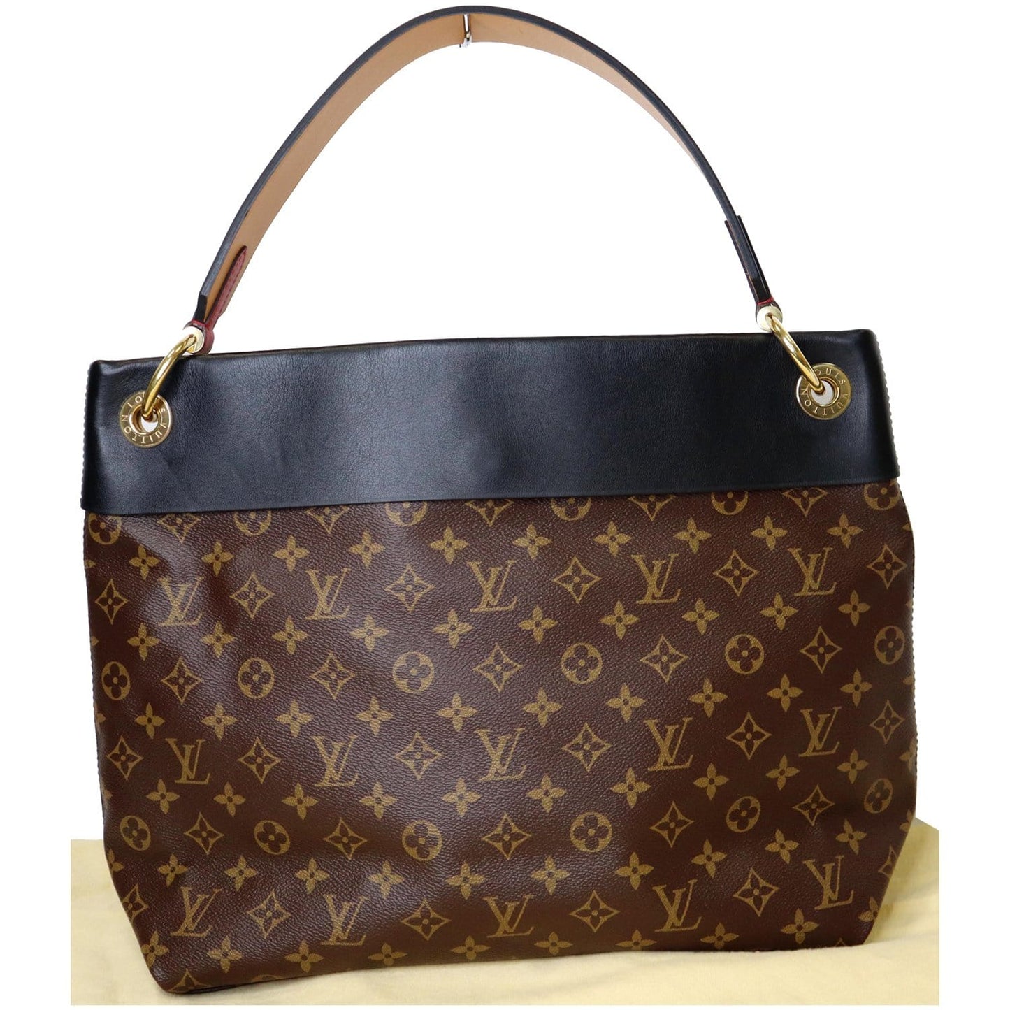 LOUIS VUITTON Tuileries Monogram Canvas Hobo Bag Black