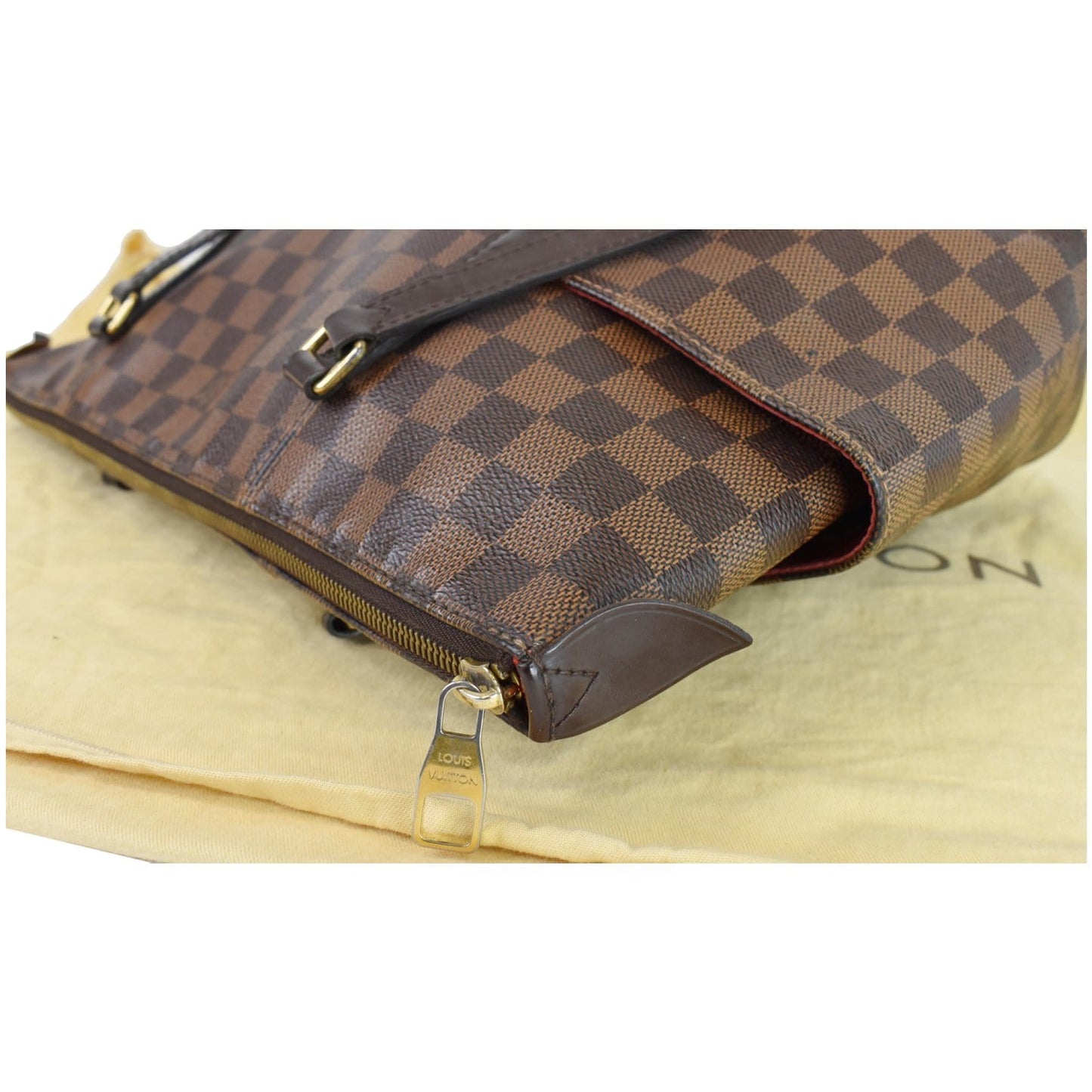 LOUIS VUITTON Totally MM Damier Ebene Shoulder Bag Brown