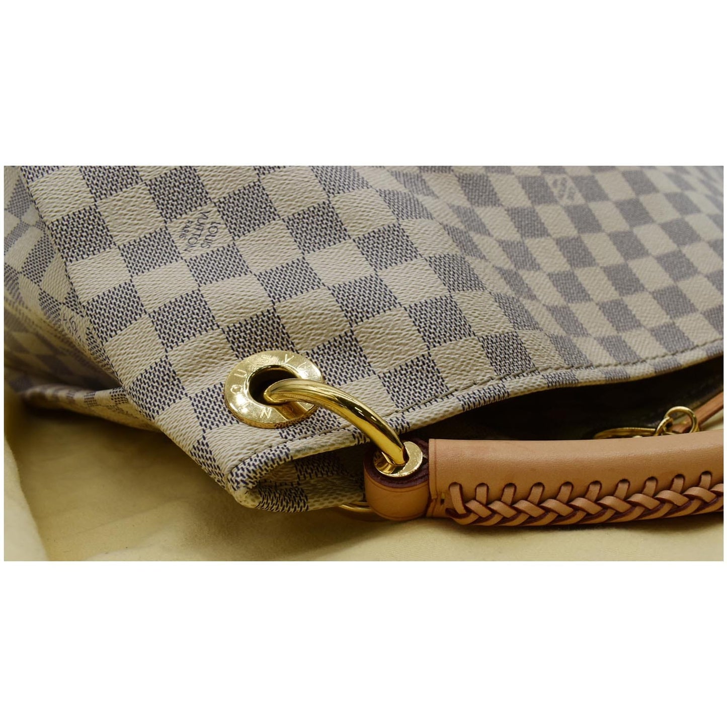 LOUIS VUITTON Artsy MM Damier Azur Hobo Bag White