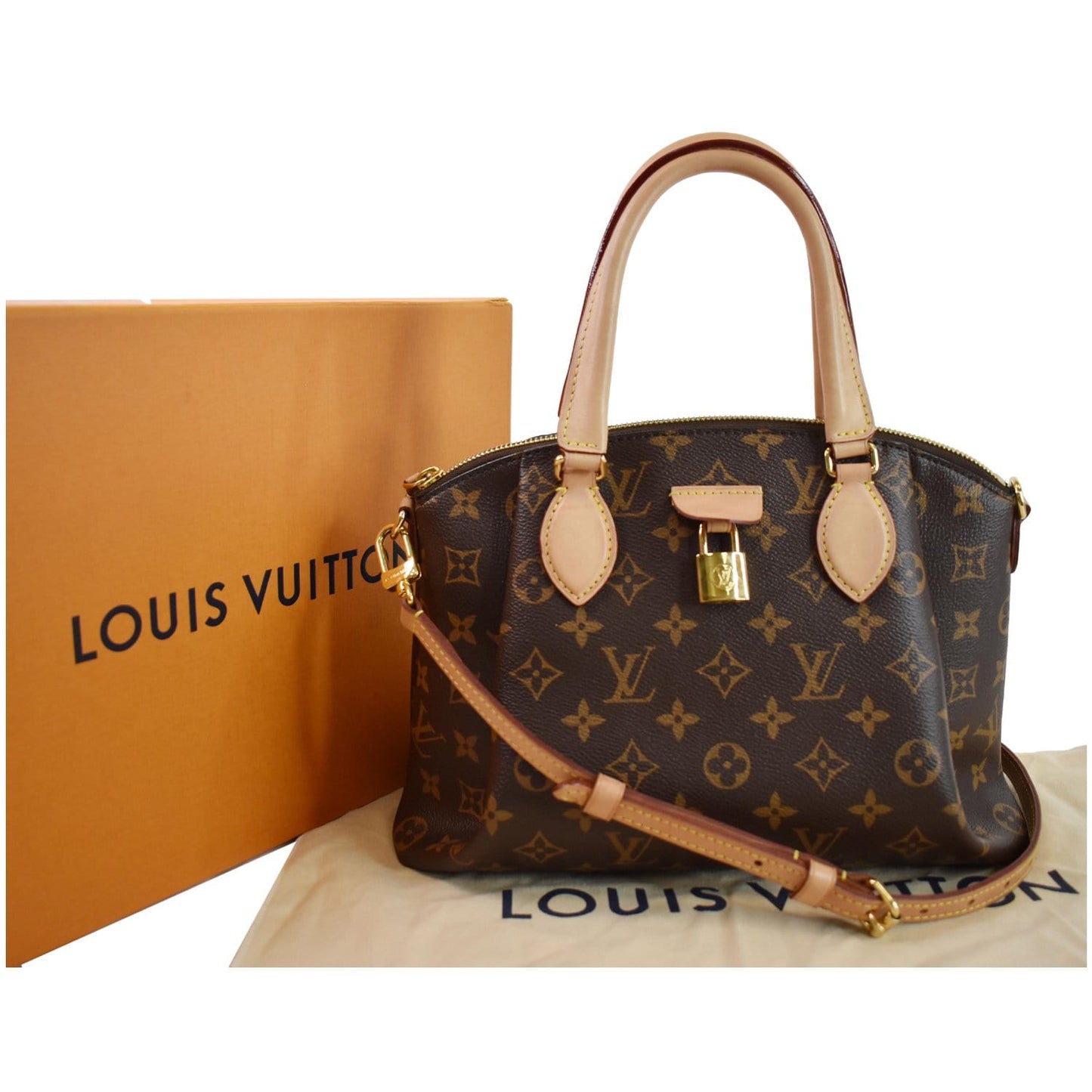 LOUIS VUITTON Rivoli PM Monogram Canvas Shoulder Bag Brown