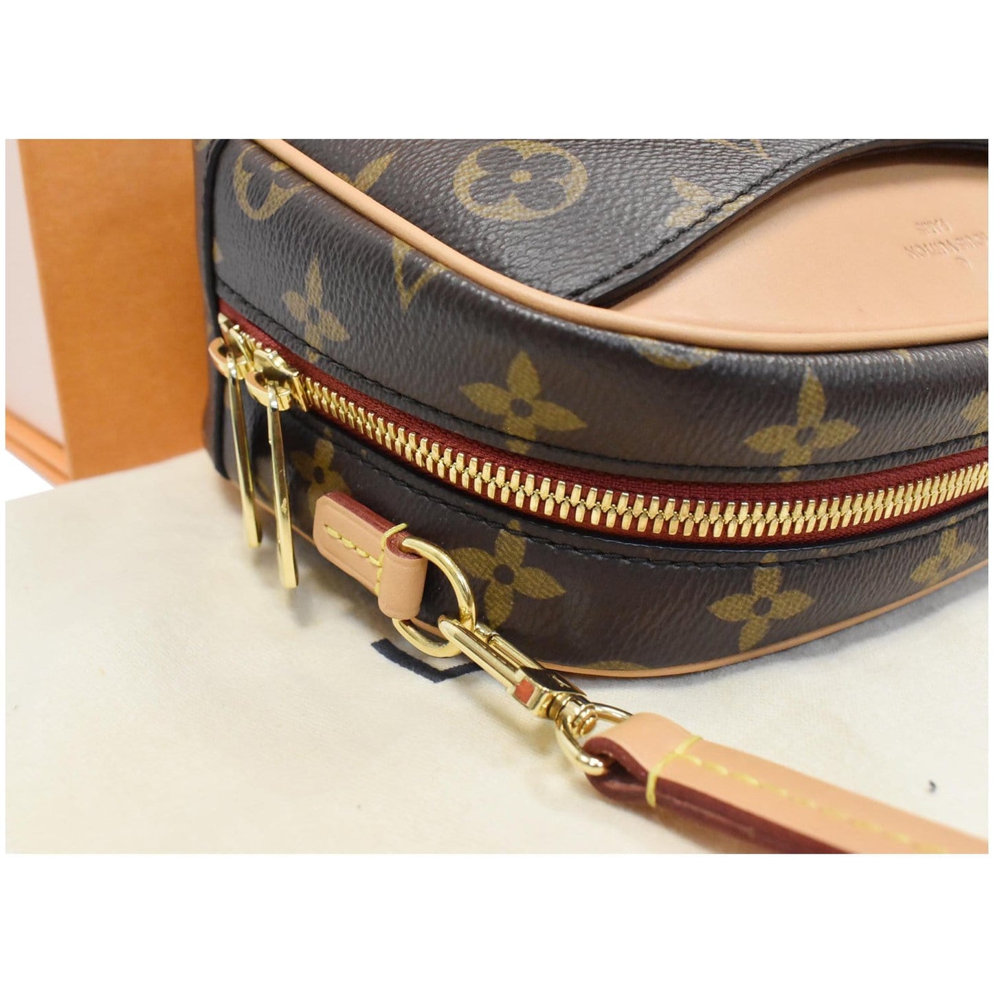 LOUIS VUITTON Deauville Mini Monogram Canvas Shoulder Bag Brown