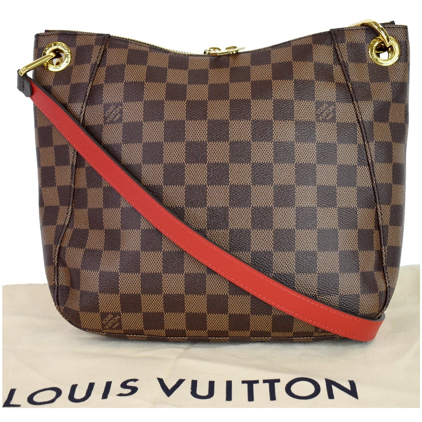 LOUIS VUITTON South Bank Besace Damier Ebene Crossbody Bag Brown