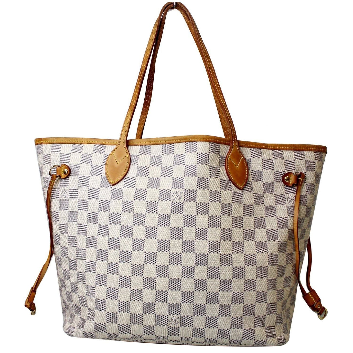 LOUIS VUITTON Neverfull MM Damier Azur Tote Shoulder Bag White - 15% OFF
