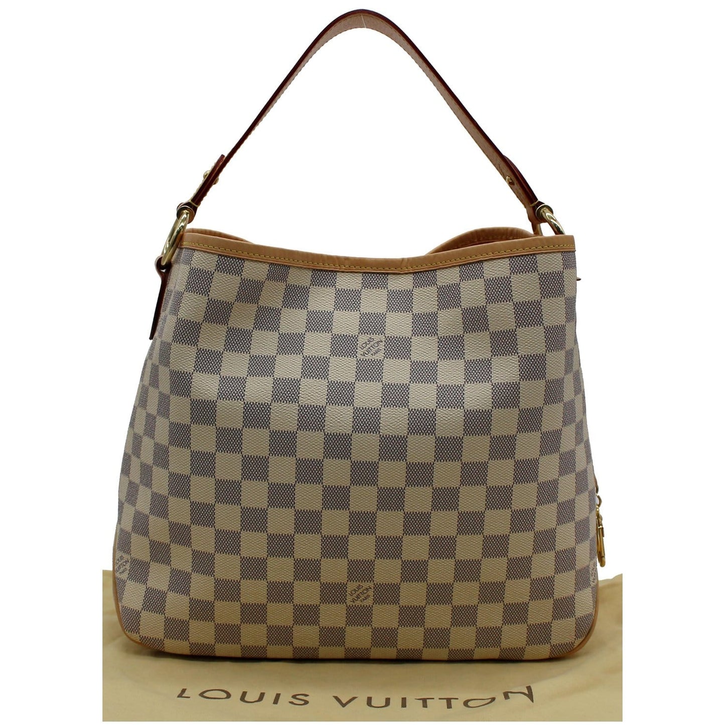 LOUIS VUITTON Delightful PM Damier Azur Hobo Bag White