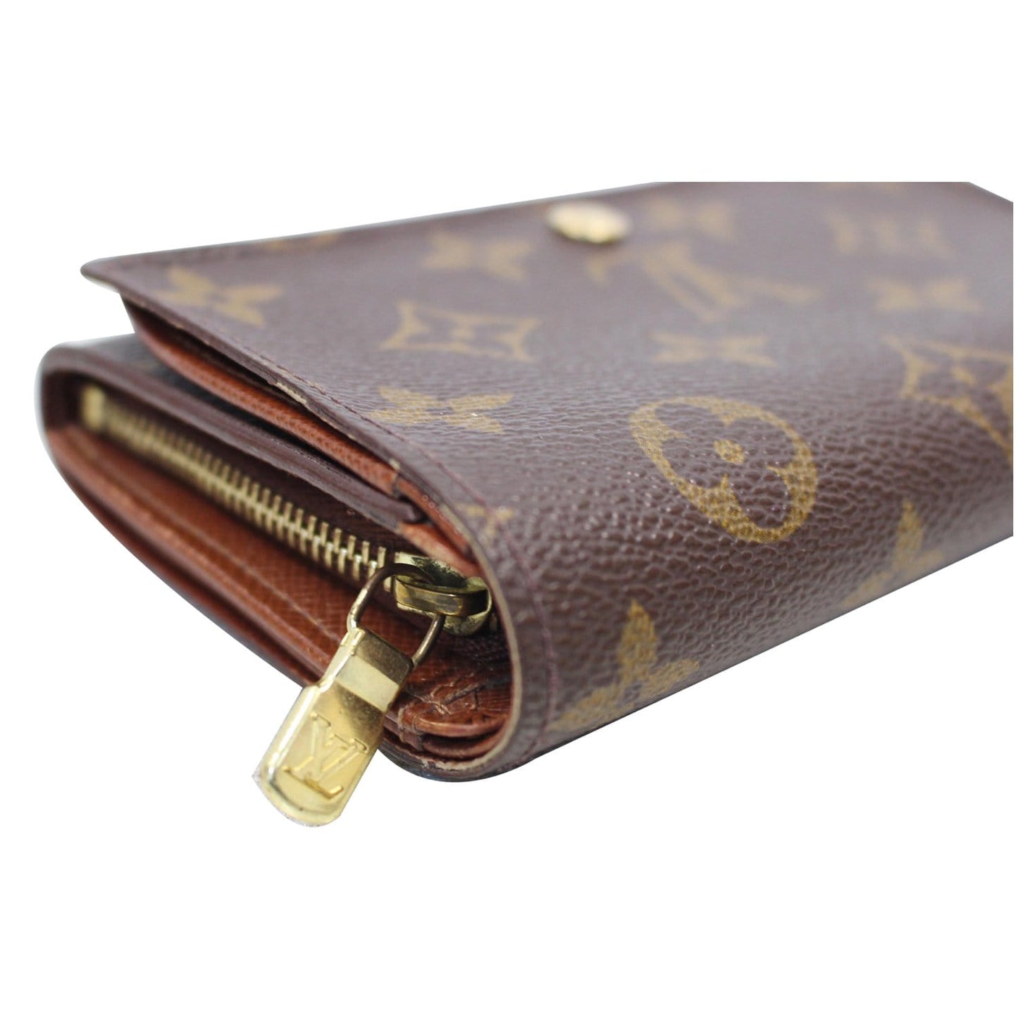 LOUIS VUITTON Porte Monnaie Monogram Billets Tresor Wallet Brown
