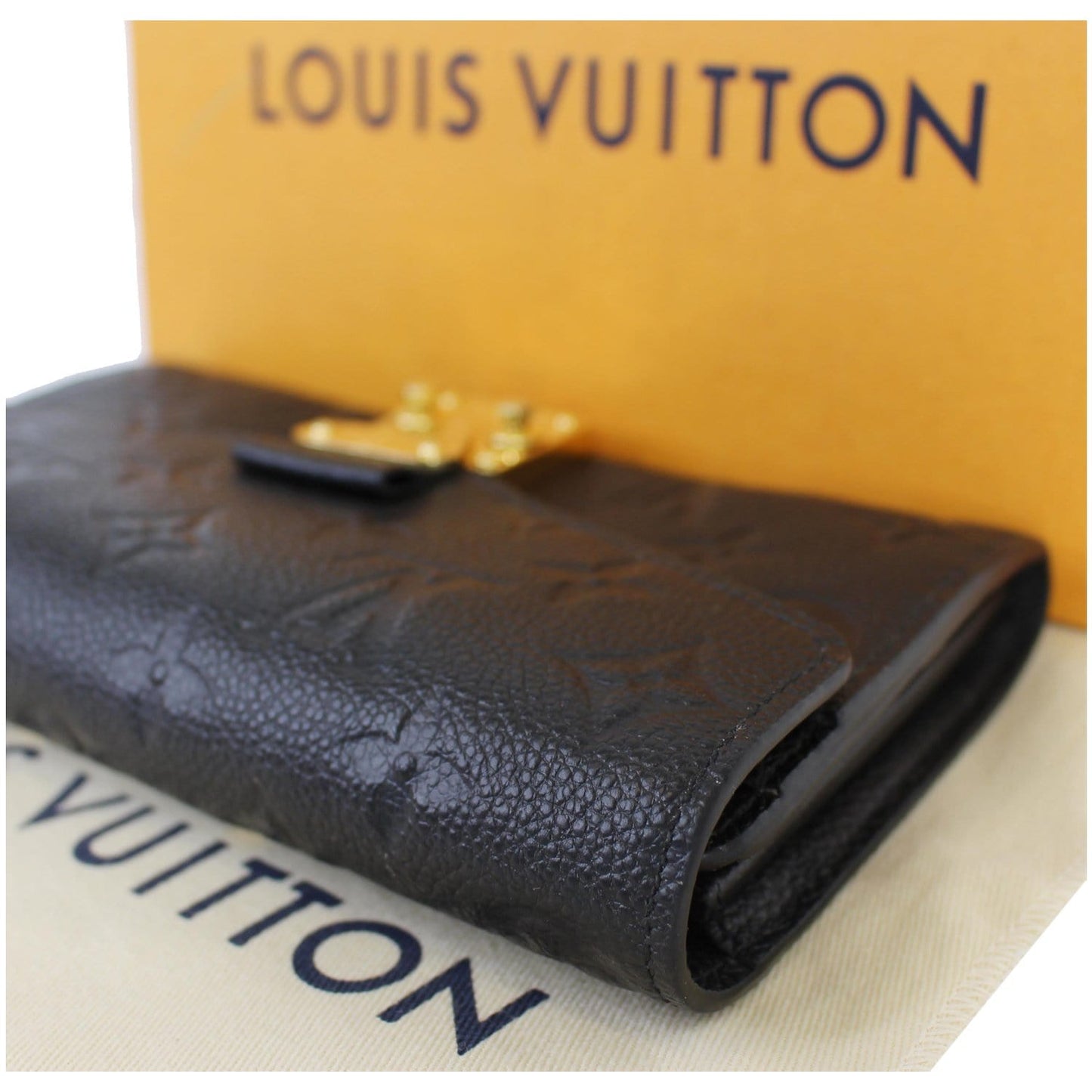 LOUIS VUITTON Metis Monogram Empreinte Leather Wallet Black