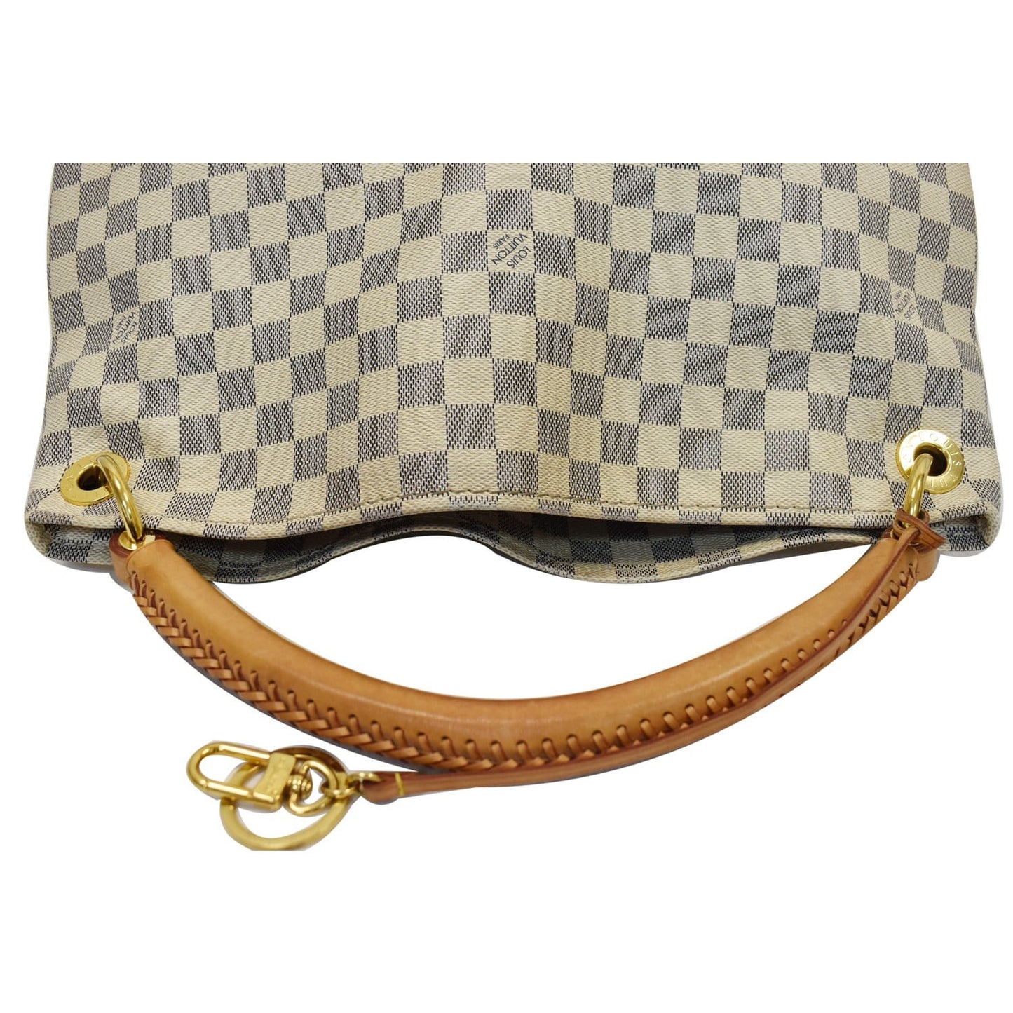 LOUIS VUITTON Artsy MM Damier Azur Shoulder Bag White