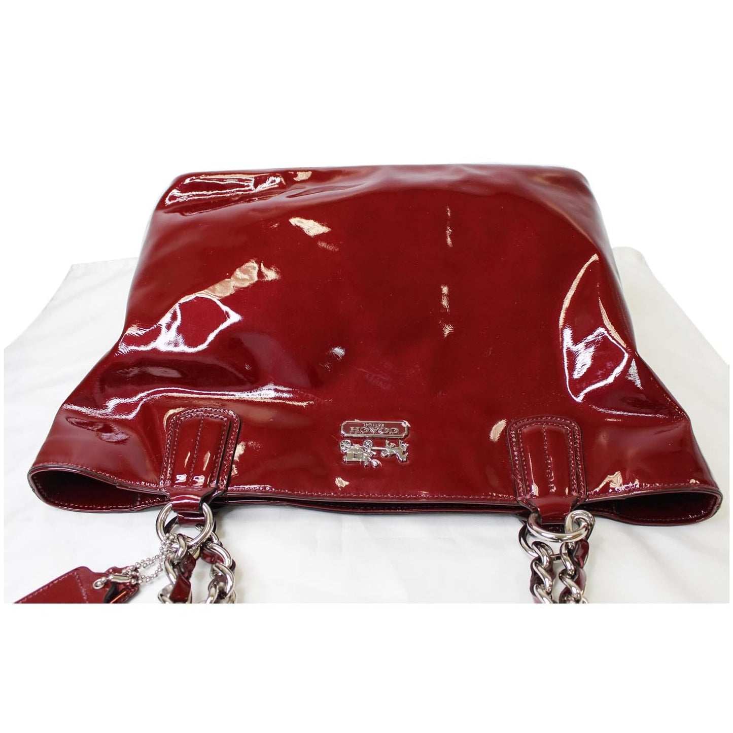 COACH 18770 Chelsea Patent Leather Shoulder Tote Bag Red