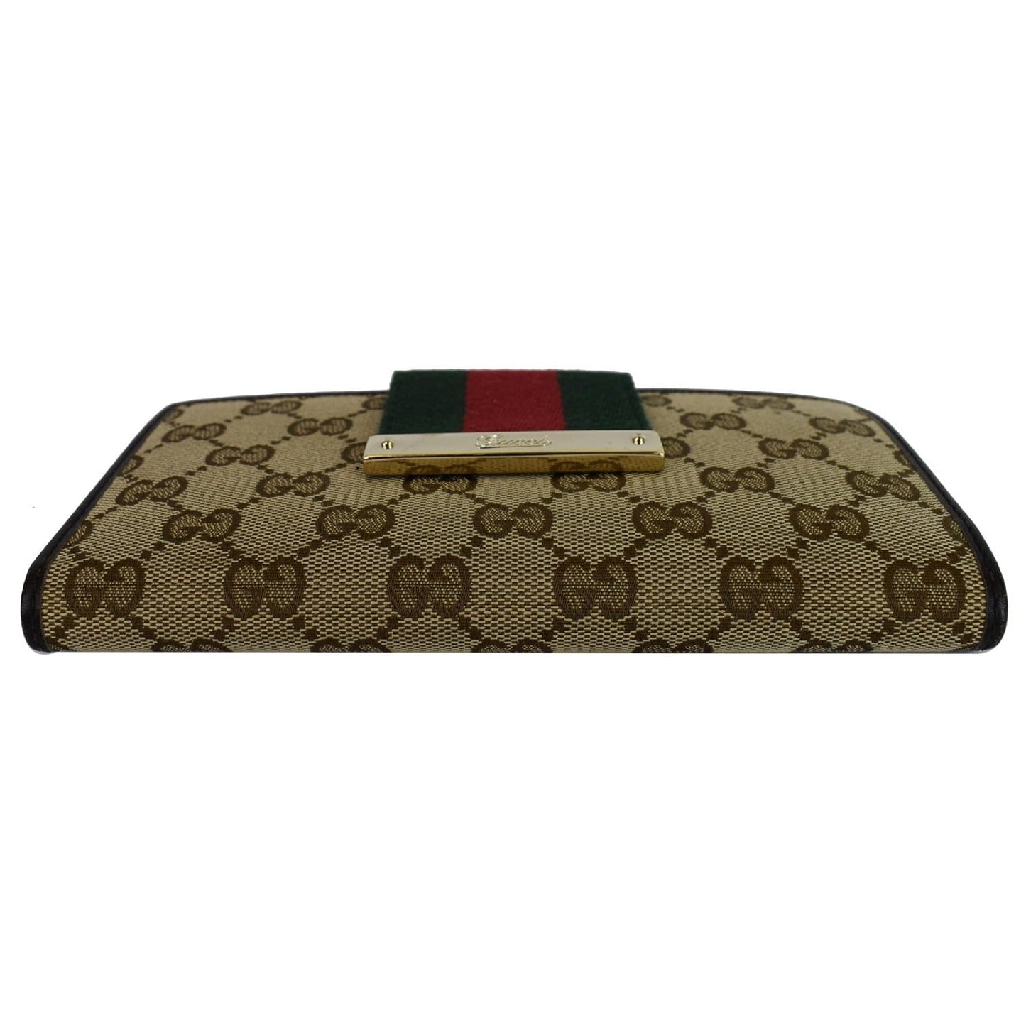 GUCCI Monogram Ladies Web GG Canvas Continental Wallet Beige 181668