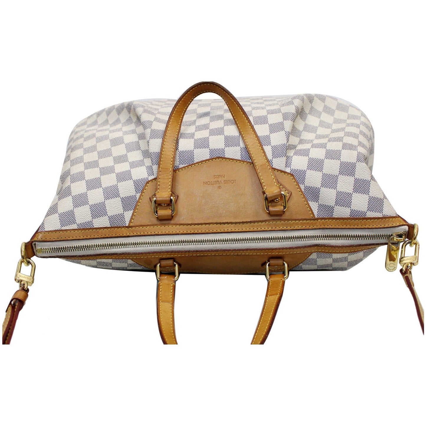 LOUIS VUITTON Siracusa GM Damier Azur Shoulder Handbag White