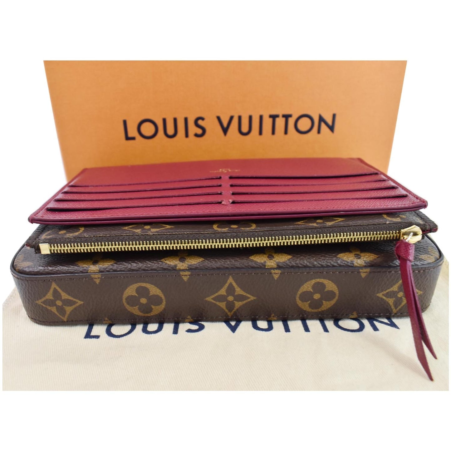 LOUIS VUITTON Pochette Felicie Monogram Canvas Crossbody Bag Brown