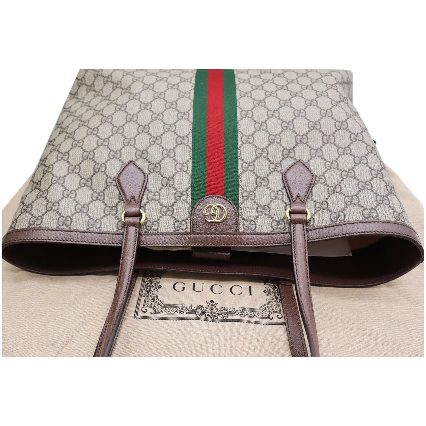 GUCCI Ophidia Medium GG Supreme Canvas Tote Bag Beige 631685
