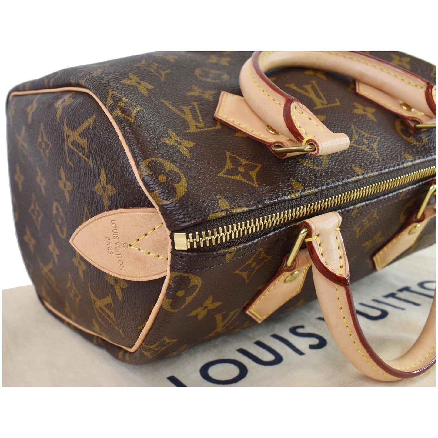 LOUIS VUITTON Speedy 25 Monogram Canvas Shoulder Bag Brown