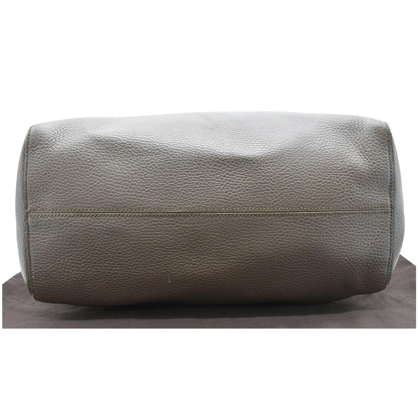 GUCCI Swing Pebbled Calfskin Leather Tote Bag Taupe 354397
