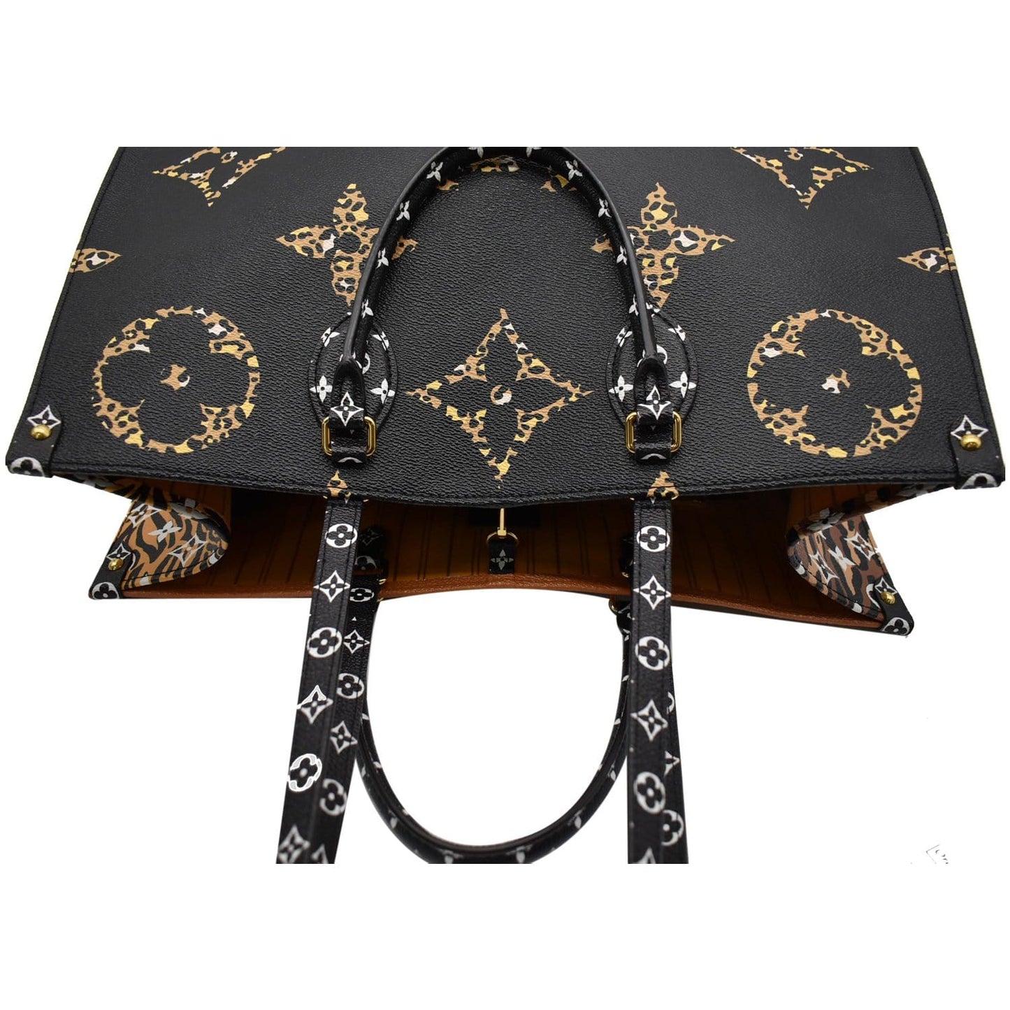 LOUIS VUITTON Onthego Jungle GM Giant Monogram Canvas Tote Shoulder Bag Black - Hot Deals