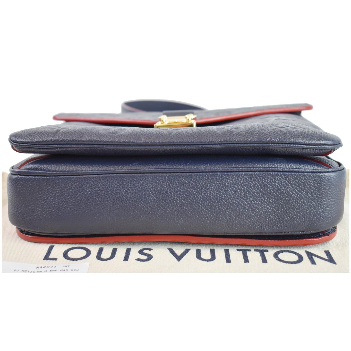 LOUIS VUITTON Metis Pochette Empreinte Leather Crossbody Bag Blue