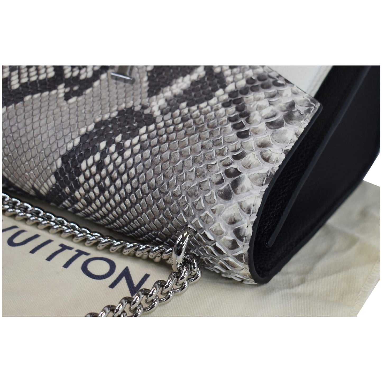 LOUIS VUITTON MyLockme BB Python Leather Crossbody Bag Black