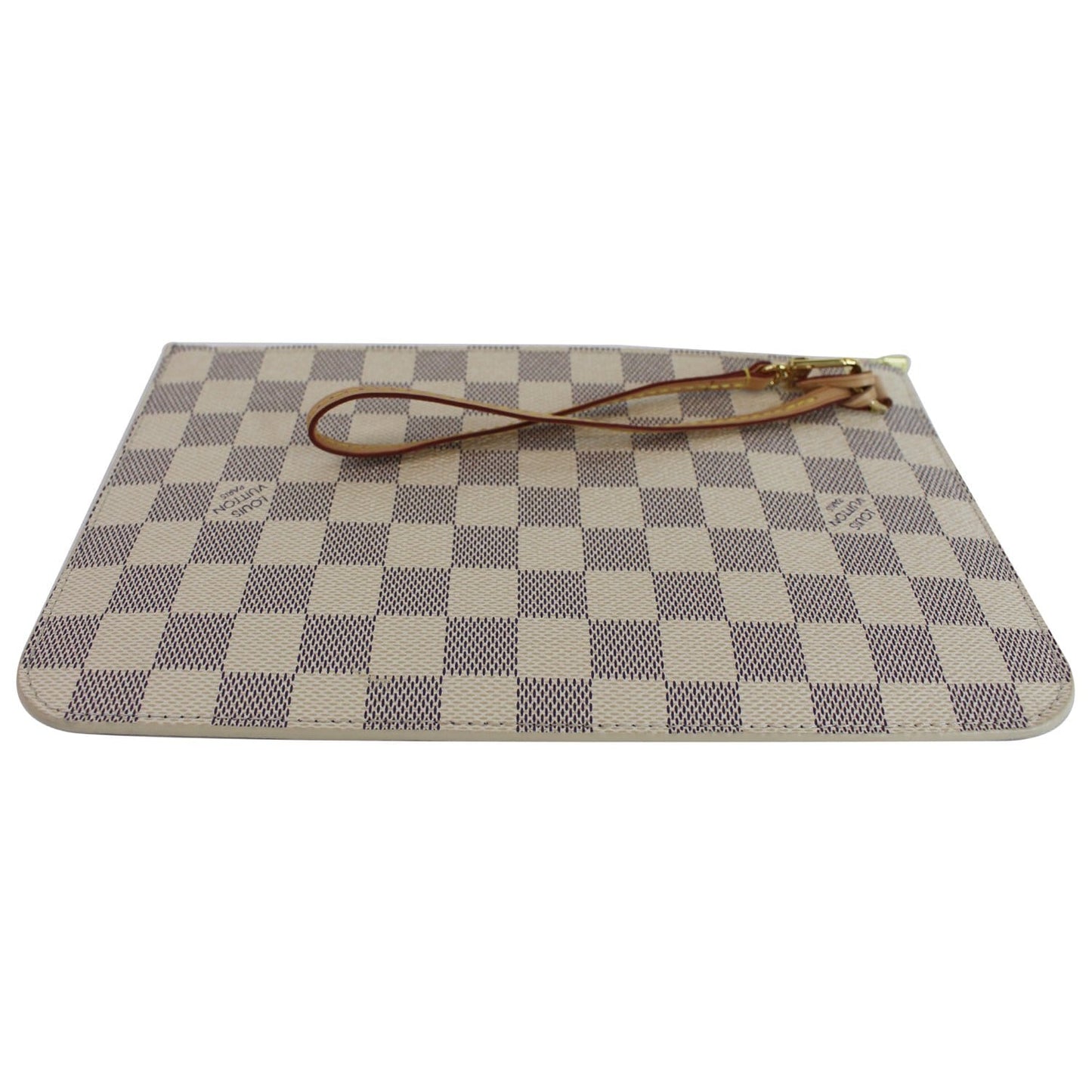 LOUIS VUITTON Pochette Wristlet Pouch Damier Azur Neverfull MM White