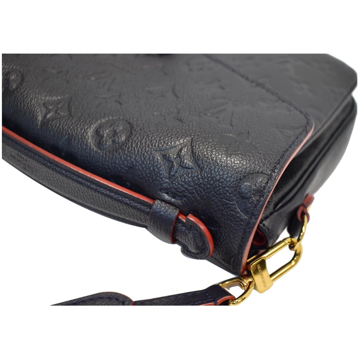 LOUIS VUITTON Metis Pochette Empreinte Leather Crossbody Bag Blue
