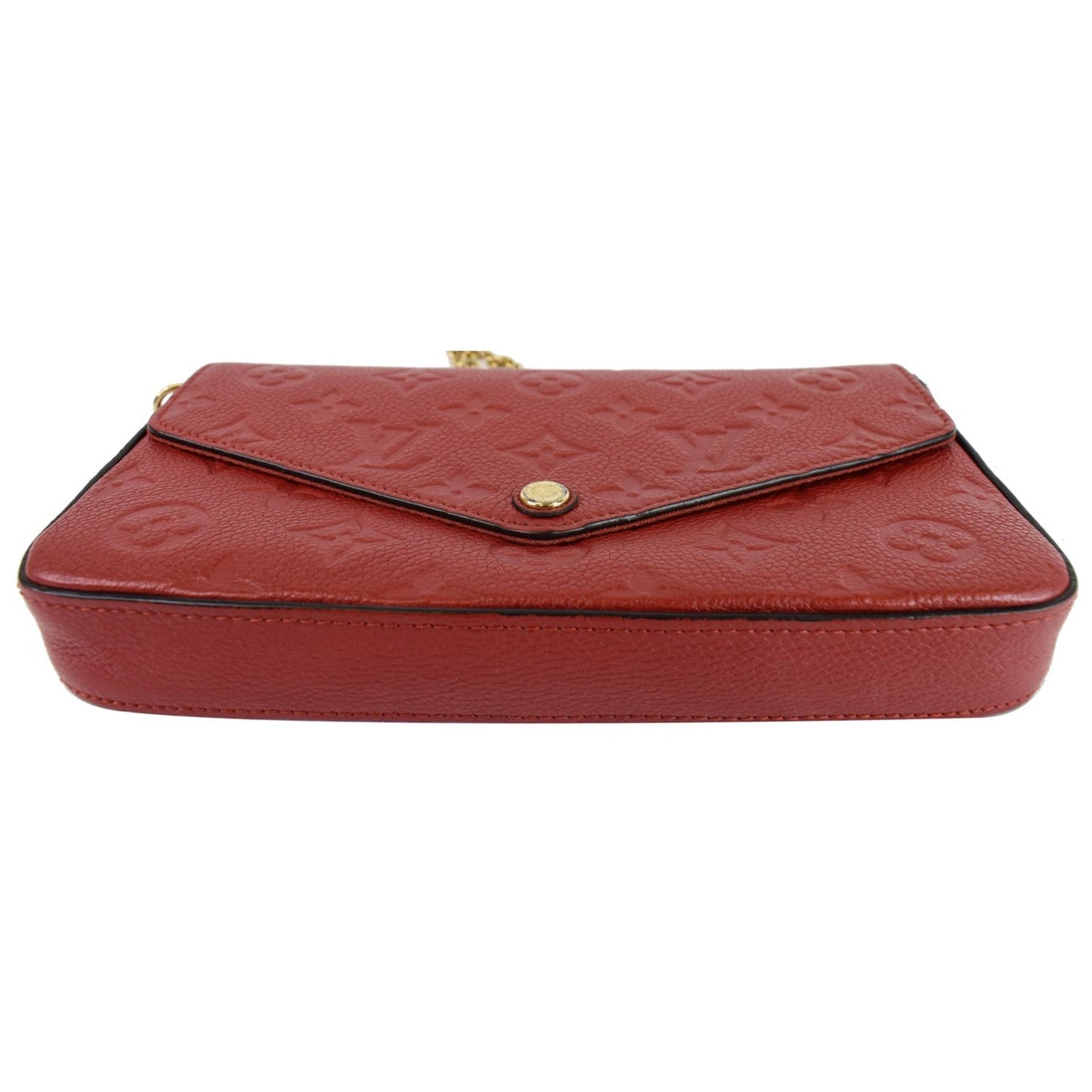 LOUIS VUITTON Pochette Felicie Monogram Empreinte Chain Wallet Red - 20% OFF