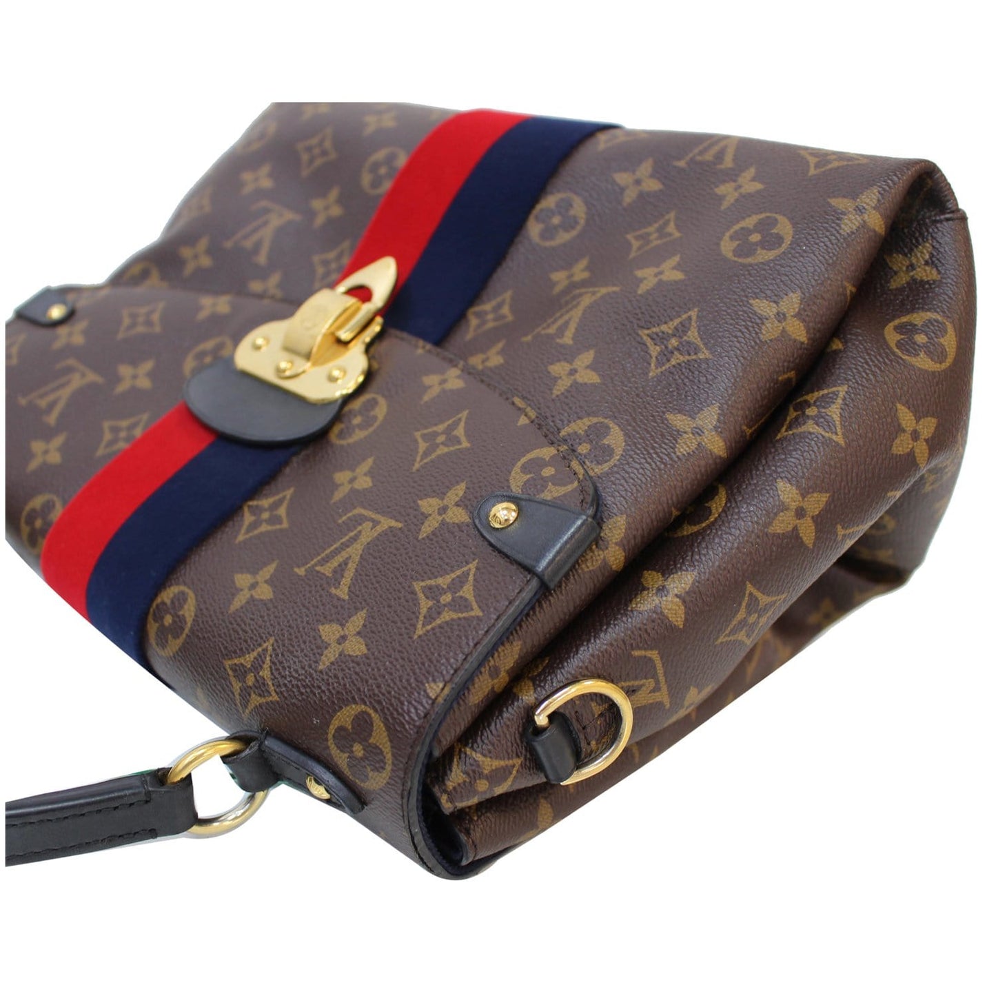LOUIS VUITTON Georges Monogram Canvas Satchel Bag Brown