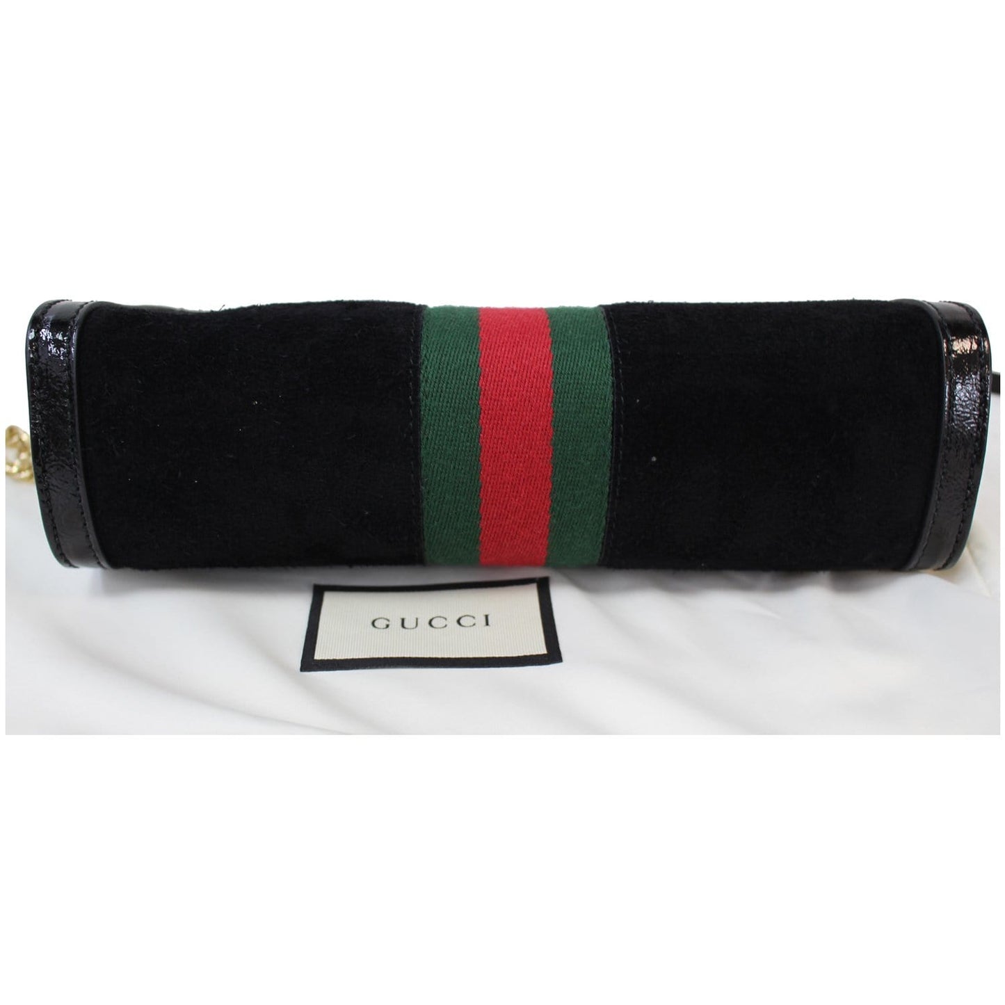 GUCCI Ophidia GG Small Web Suede Leather Shoulder Bag Black 503877