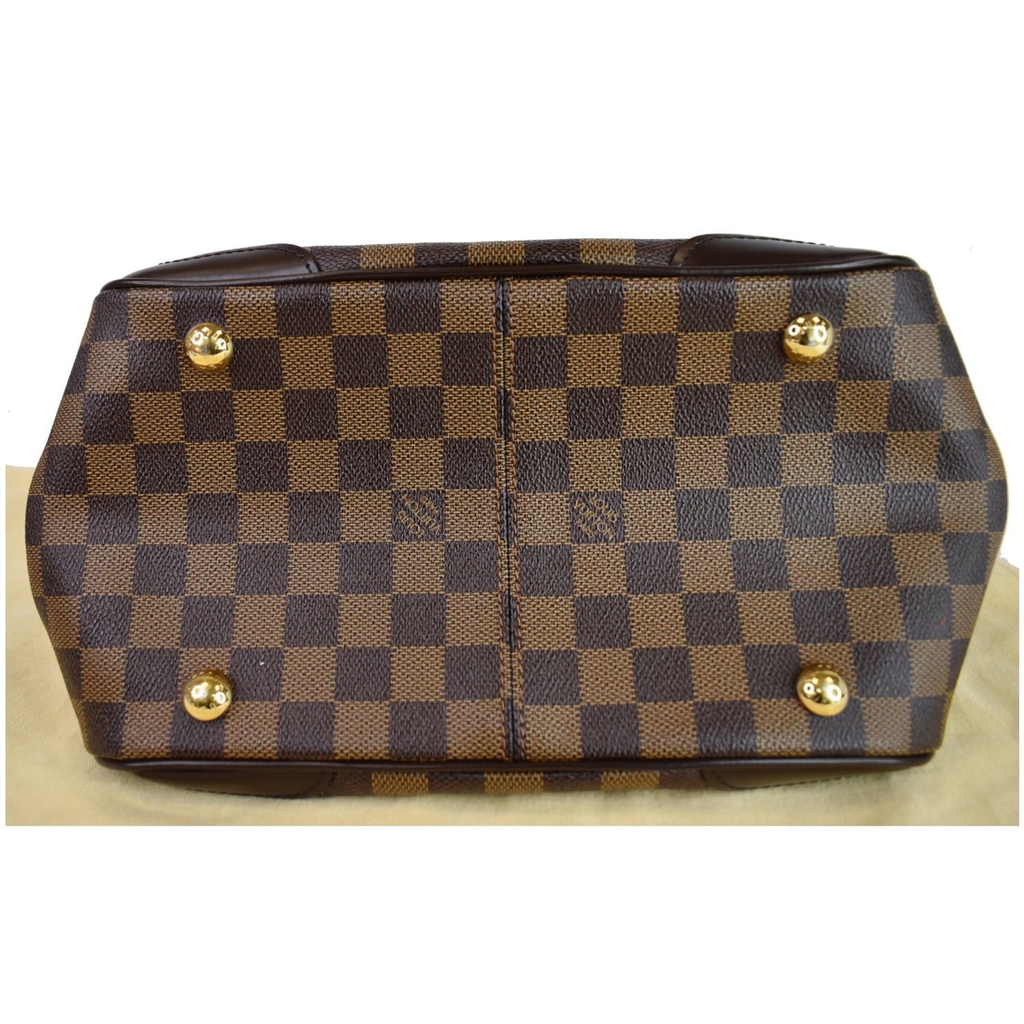LOUIS VUITTON Verona PM Damier Ebene Satchel Bag Brown