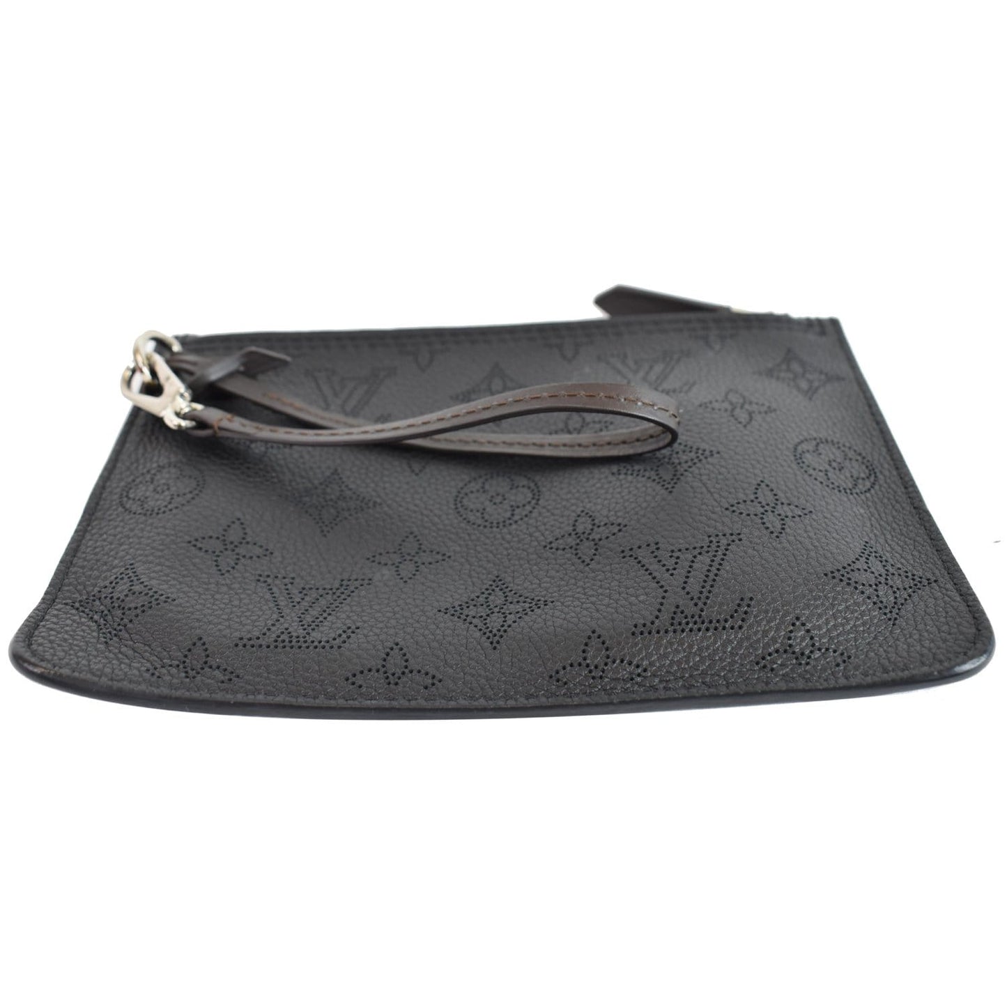 LOUIS VUITTON Wristlet Pochette Monogram Leather Mahina Girolata Black