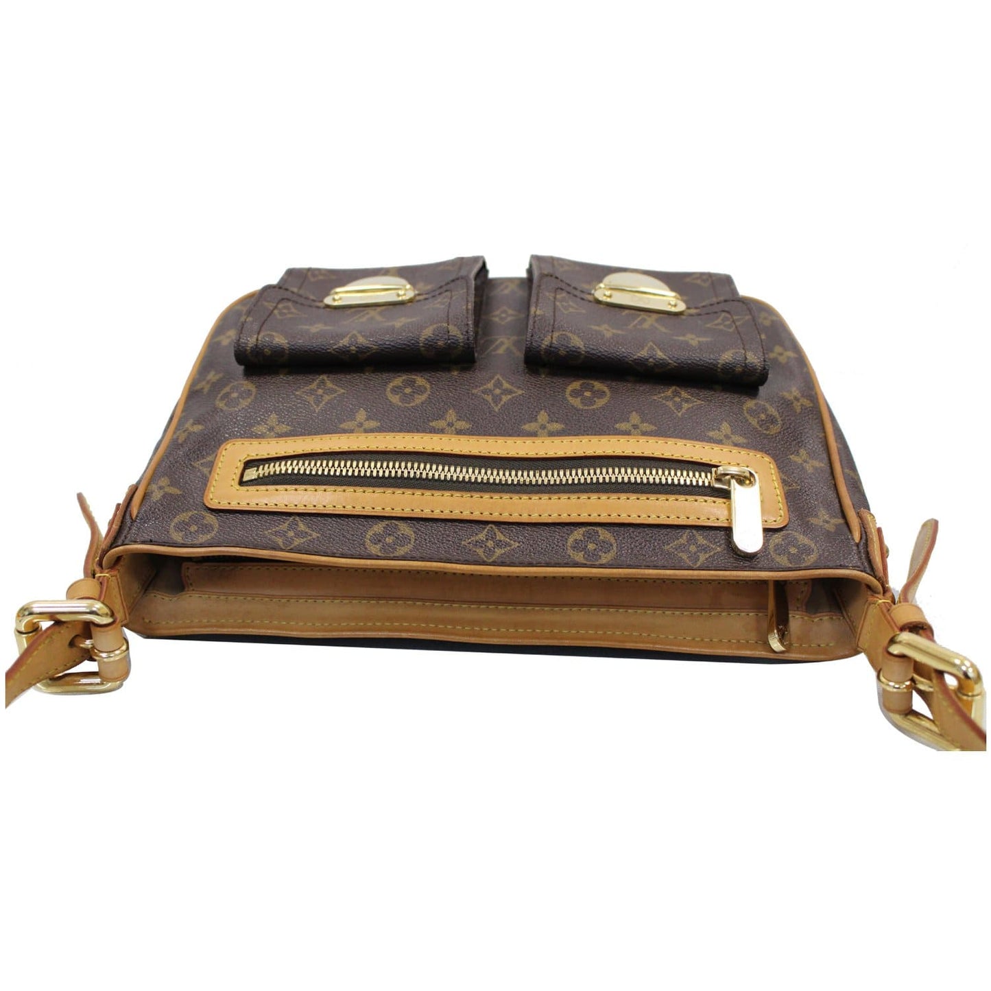 LOUIS VUITTON Hudson GM Monogram Canvas Shoulder Bag Brown