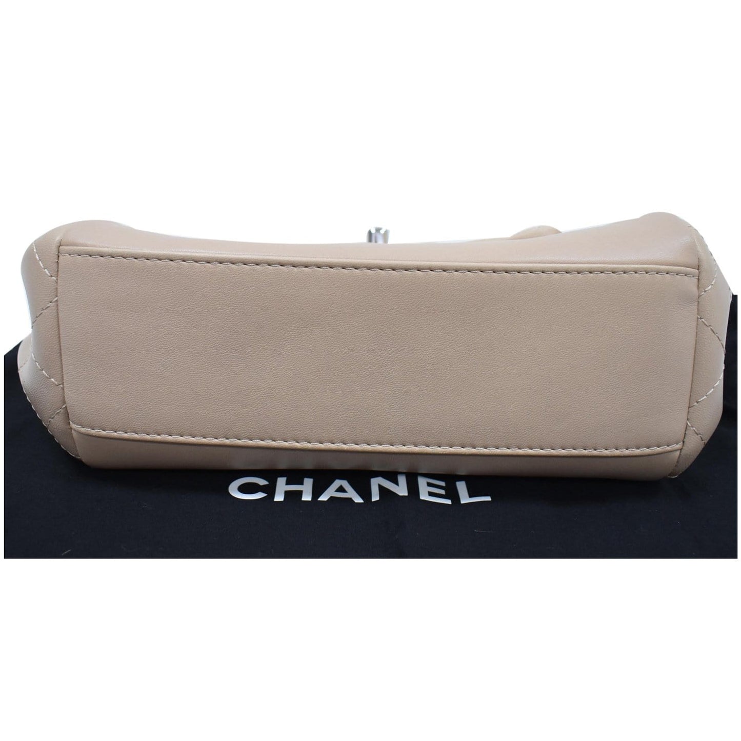CHANEL CC Accordion Lambskin Leather Shoulder Bag Beige - 10% OFF