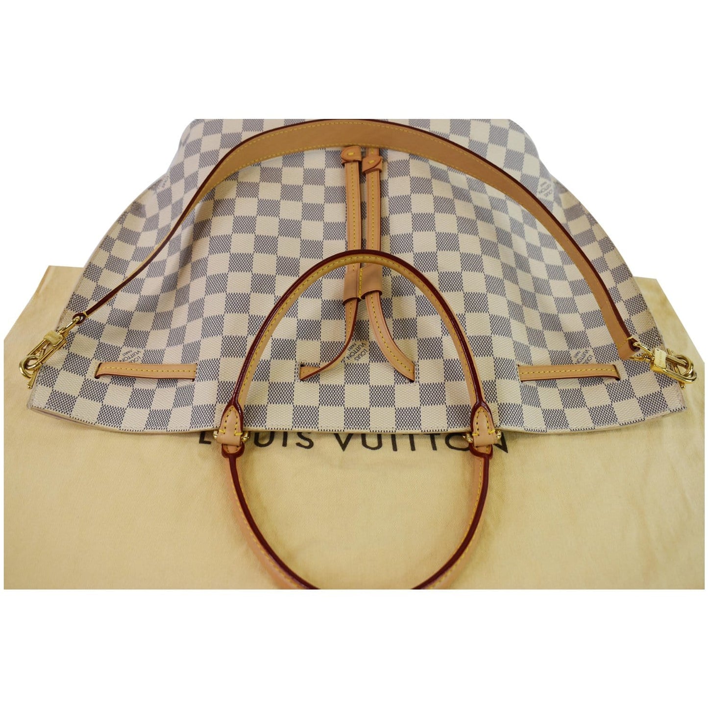 LOUIS VUITTON Girolata Damier Azur Shoulder Bag White