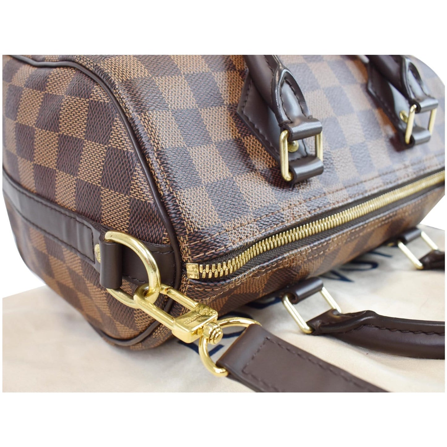 LOUIS VUITTON Speedy 25 Bandouliere Damier Ebene Shoulder Bag Brown