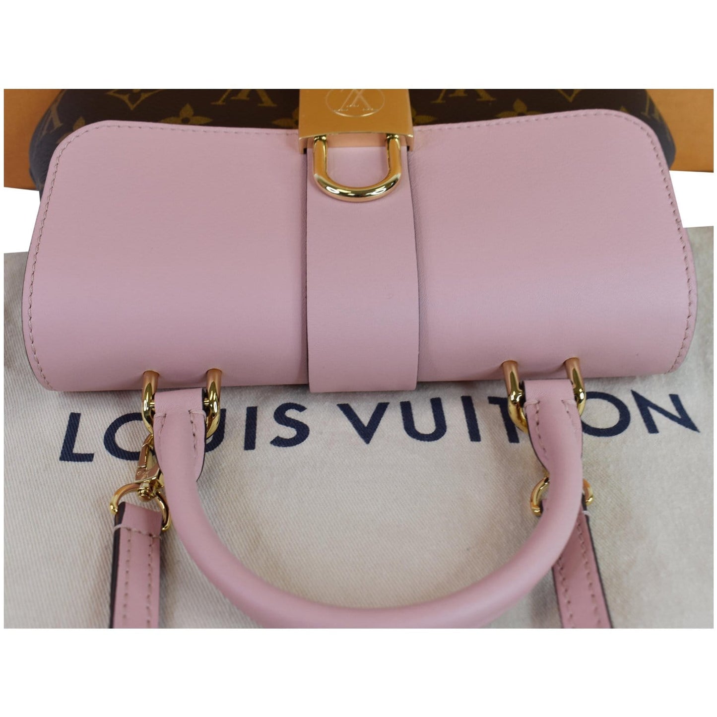 LOUIS VUITTON Locky BB Monogram Canvas Crossbody Bag Rose Poudre
