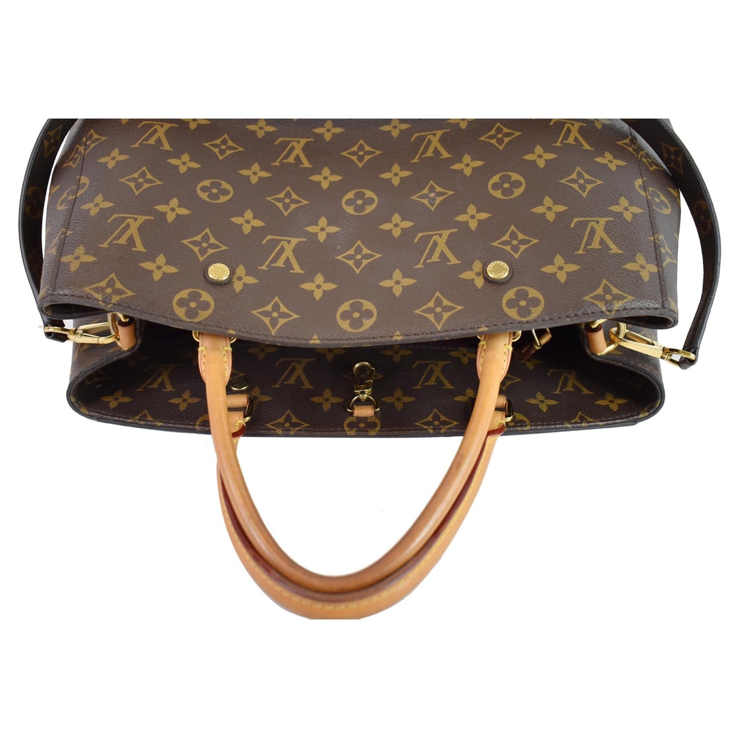 LOUIS VUITTON Montaigne GM Monogram Canvas Shoulder Bag Brown