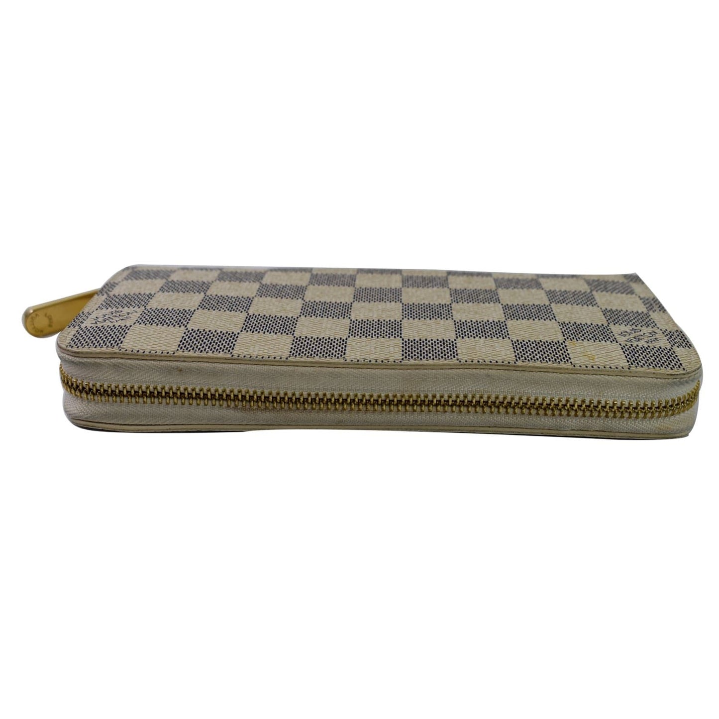 LOUIS VUITTON Damier Azur Zippy Long Wallet White