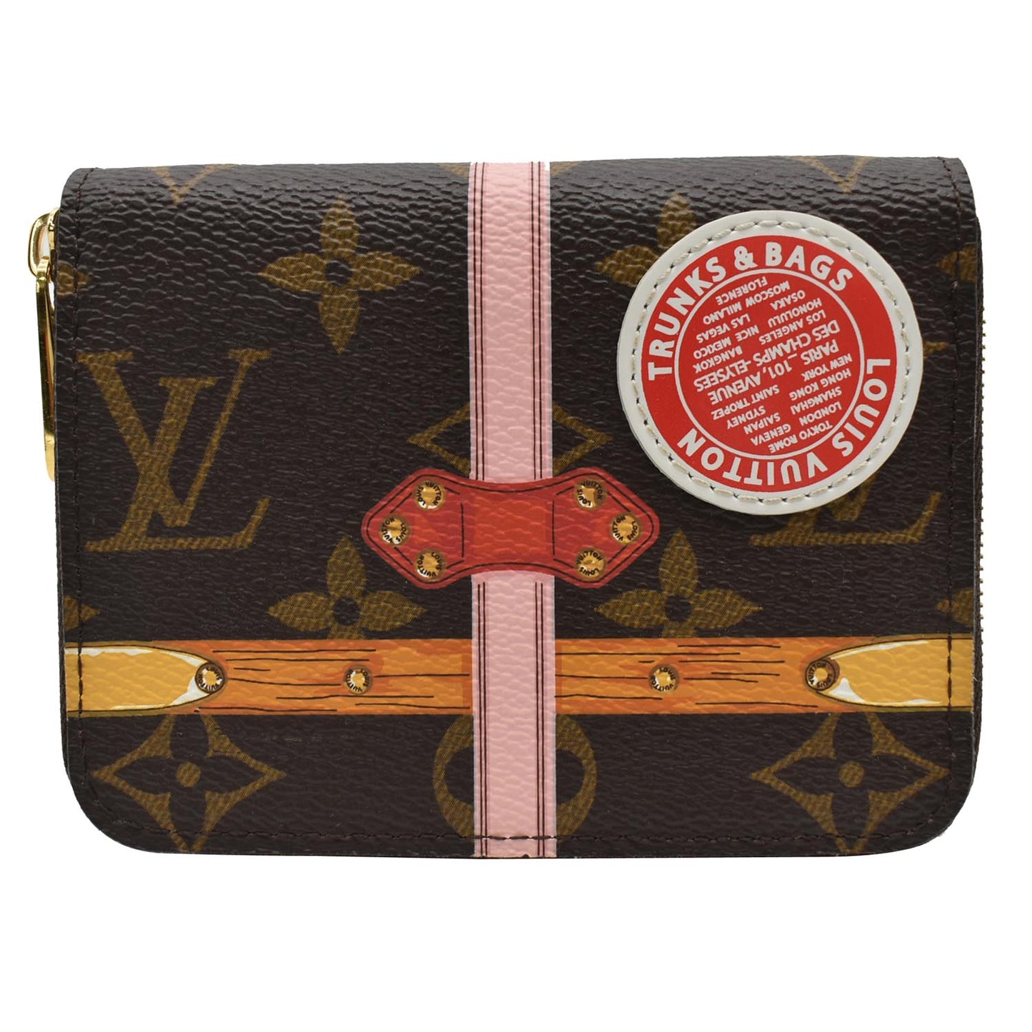 LOUIS VUITTON Summer Trunks Monogram Canvas Zippy Coin Purse Brown